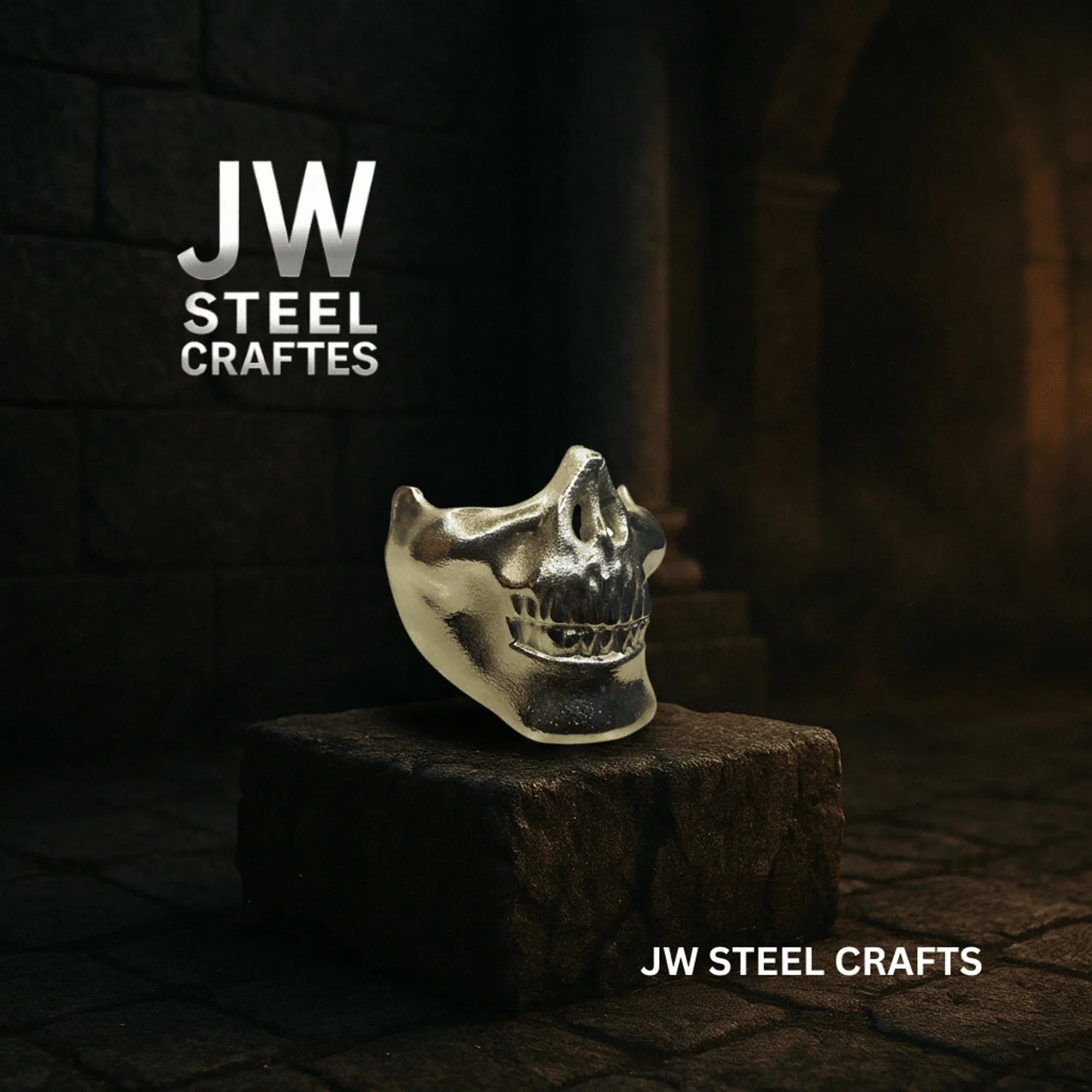 Polished Metal Skull Decor | Handmade Cast Aluminum Skull Sculpture