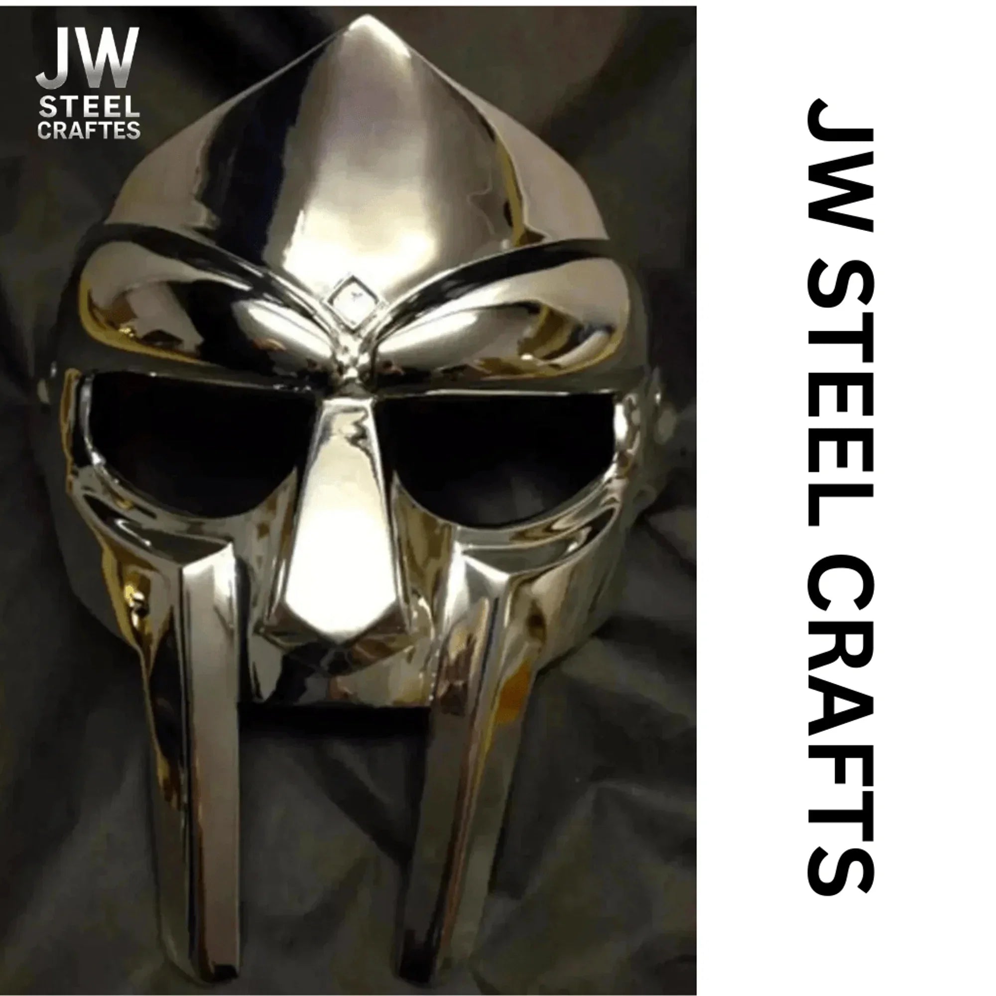 Polished Gladiator Face Mask | Handcrafted Metal Decorative Helmet Art