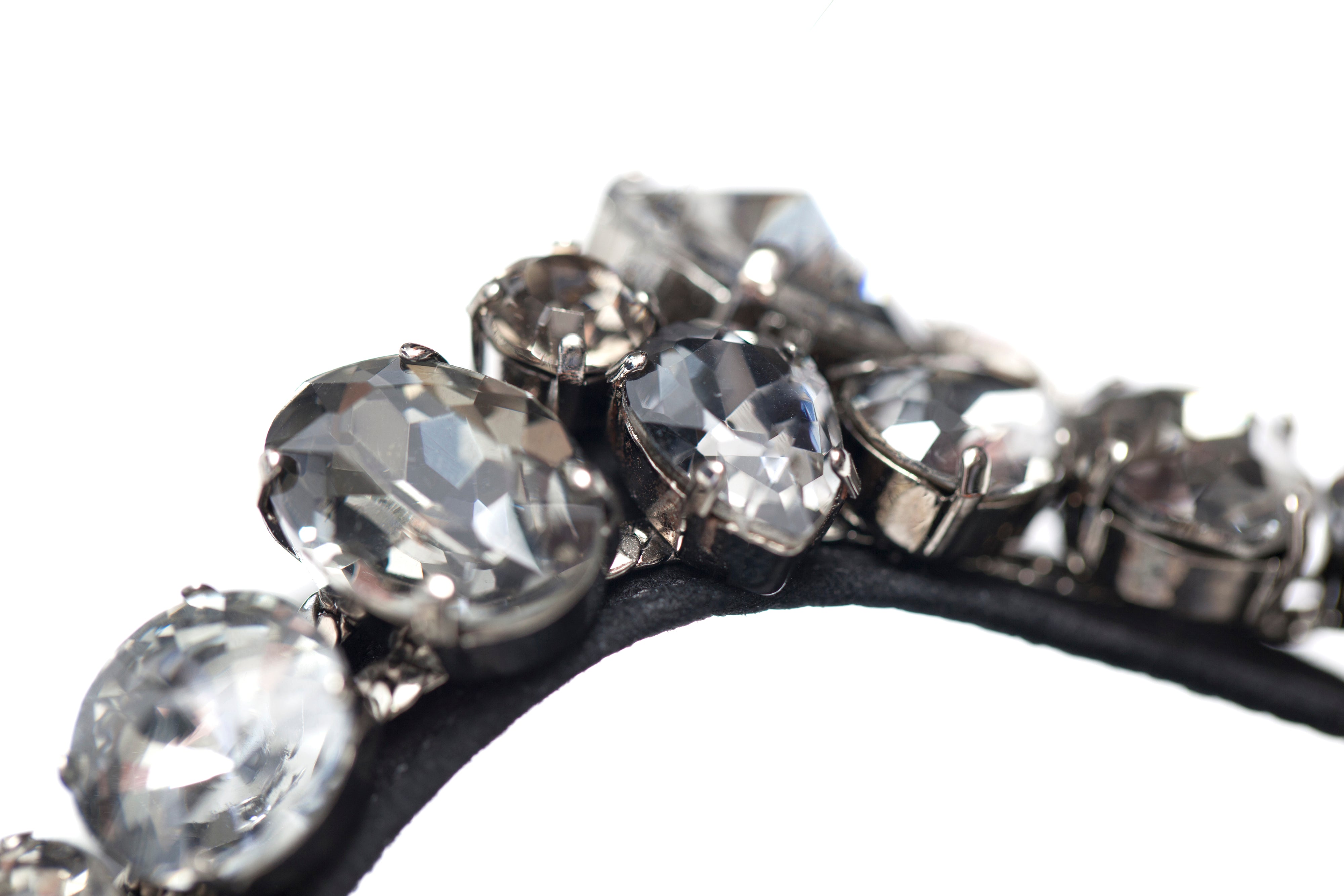 Black Suede with Gray Crystal