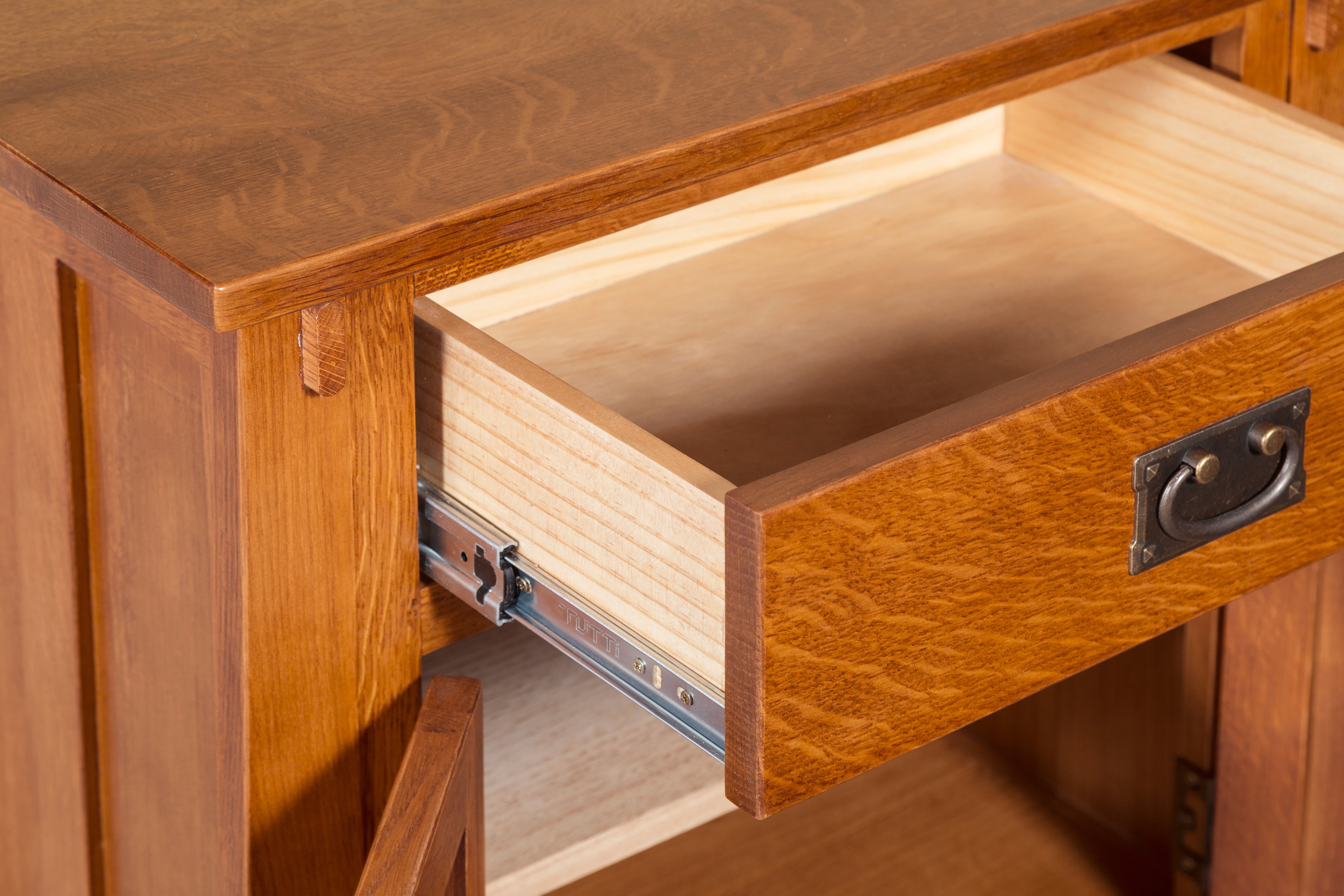 Mission Style Solid Oak Nightstand Model - Michael's Cherry Stain