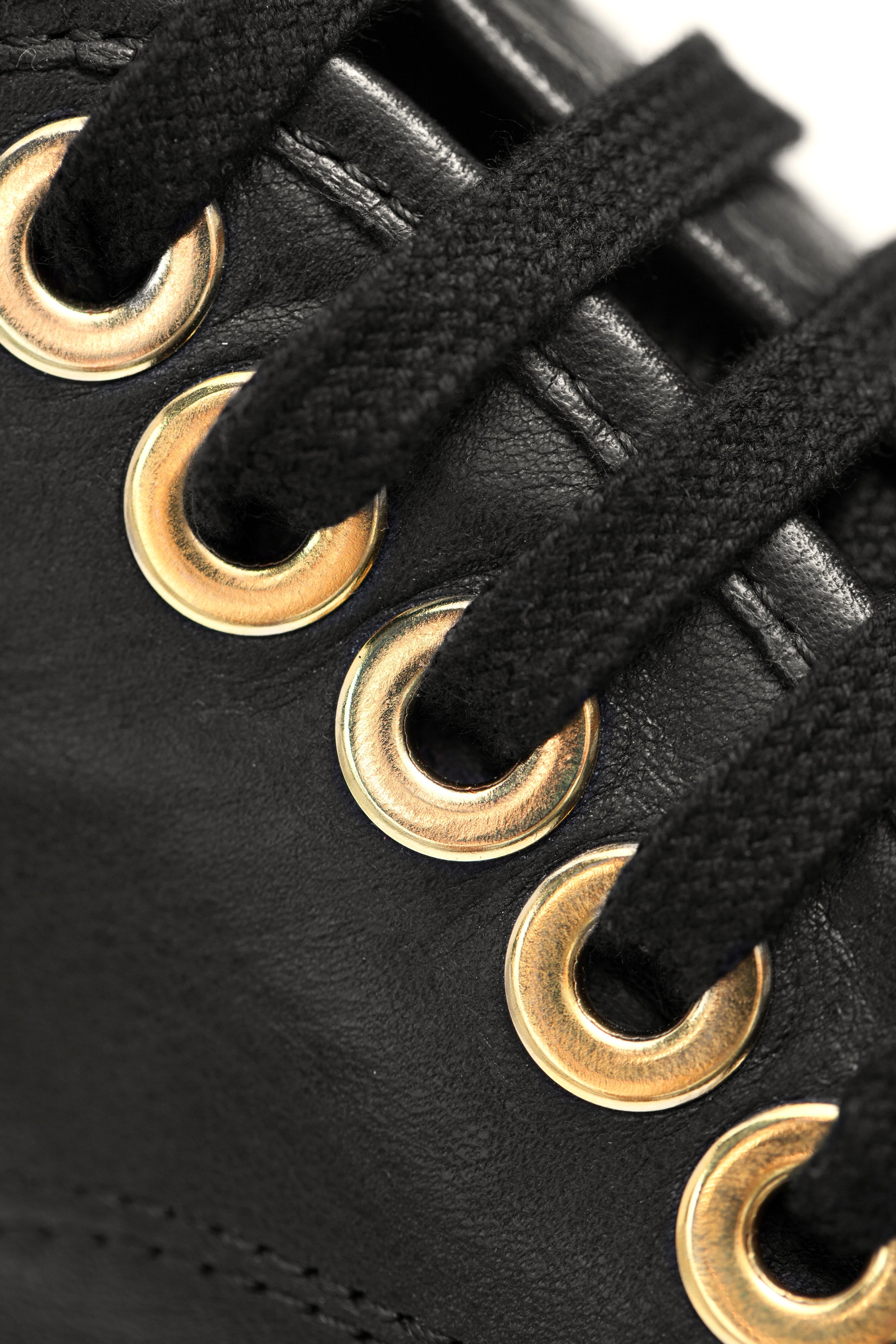 Black Leather Sneaker With Parent Leather Toe