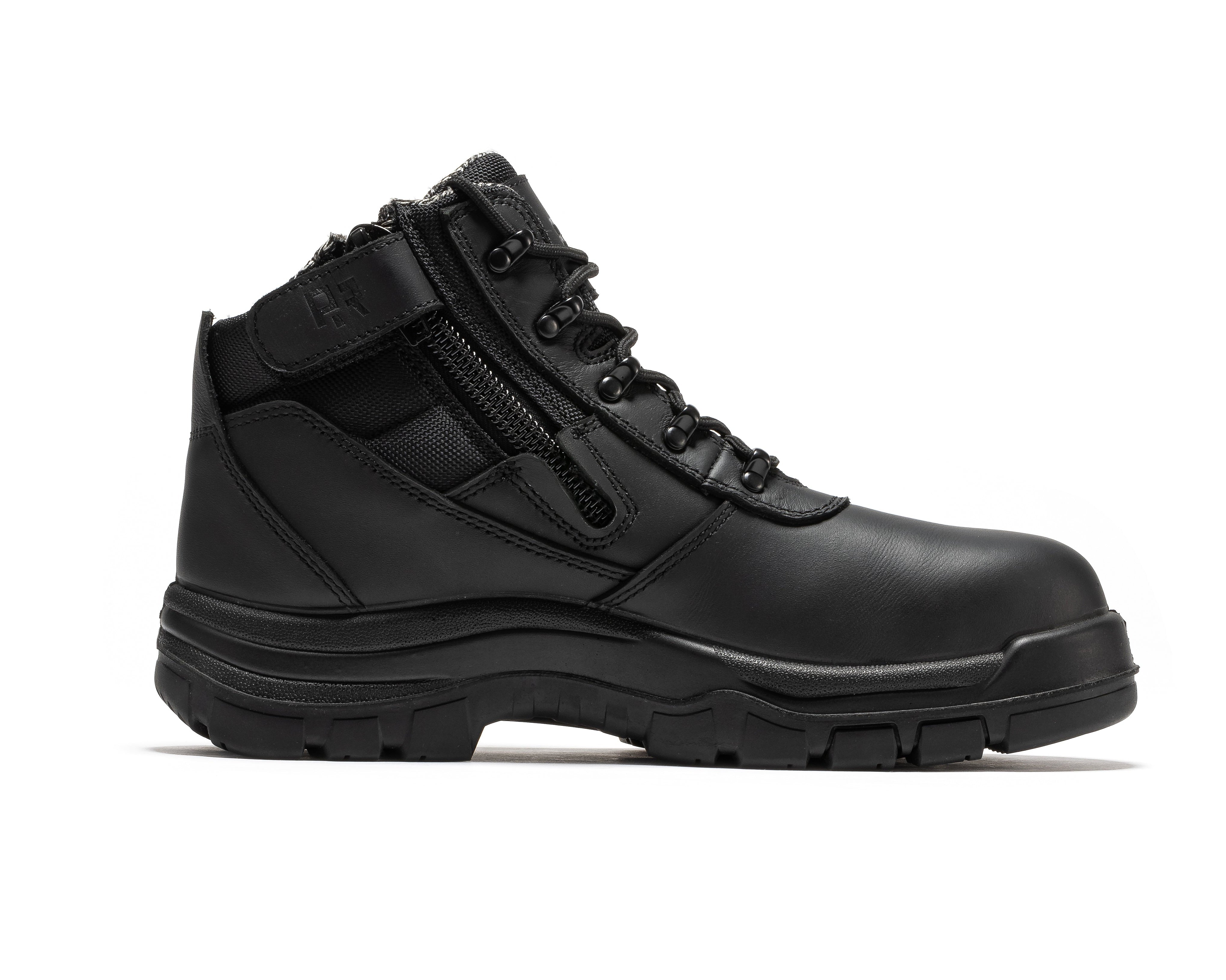 ROCKROOSTER Avalon Black 6 Inch Zip-sided Composite toe Leather Work Boots CP213BK