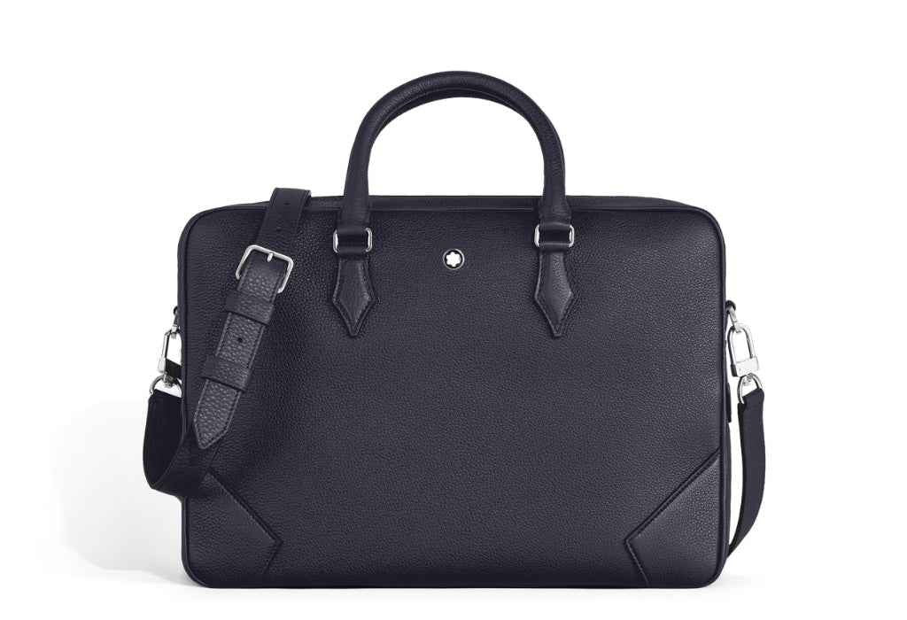 Montblanc Medium Briefcase in Midnight Blue Grain Leather