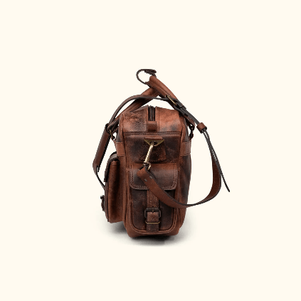 Roosevelt Buffalo Leather Pilot Bag in Dark Oak