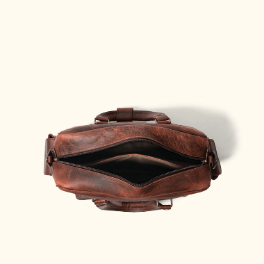 Roosevelt Buffalo Leather Pilot Bag in Dark Oak