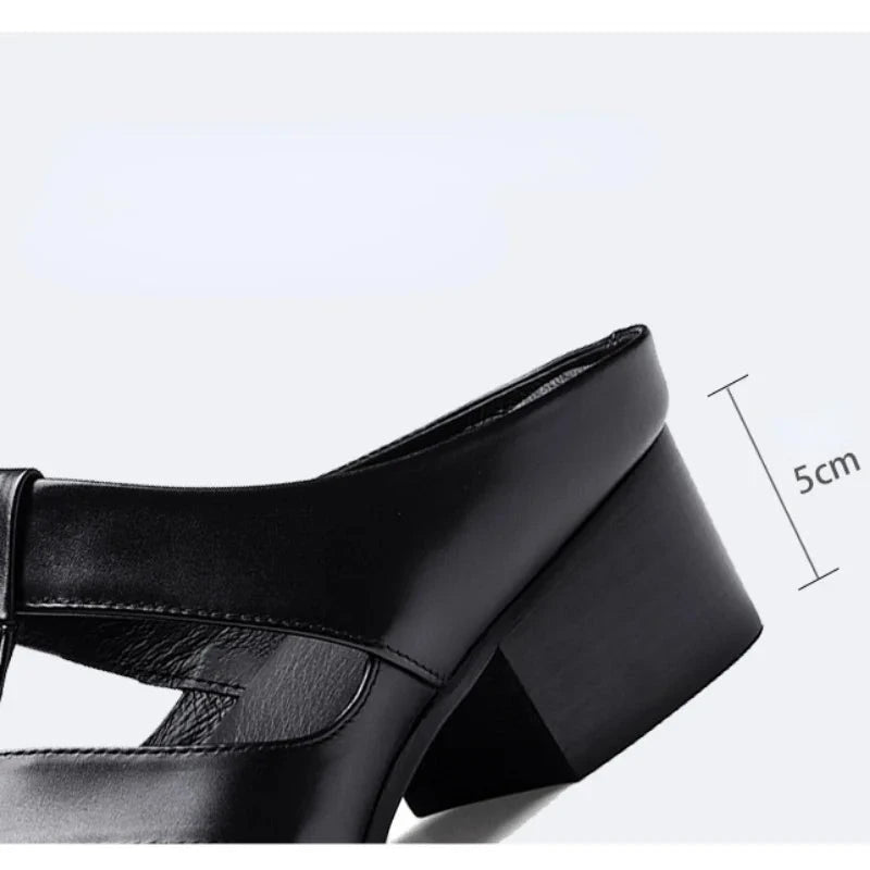 Elevated Leather Dress Sandals – Roman-Inspired Height Enhancement