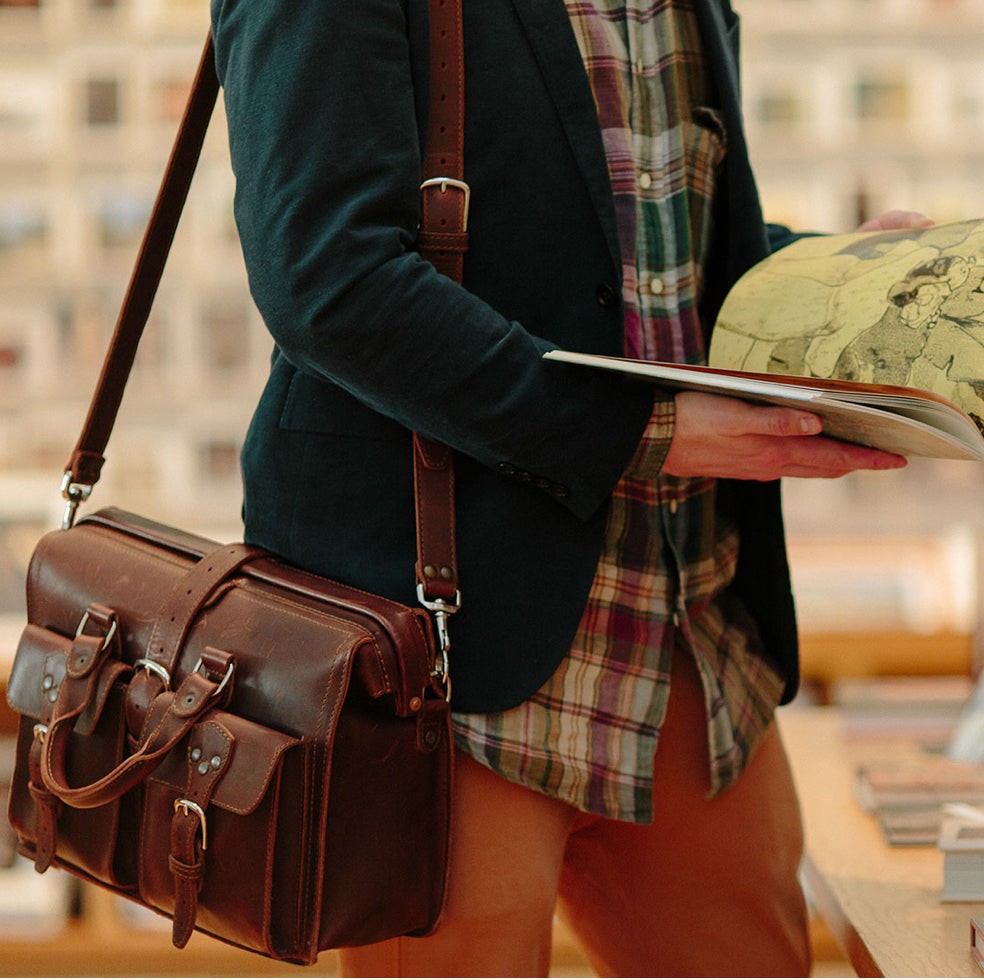 Flight Bag Leather Briefcase – Full-Grain Leather