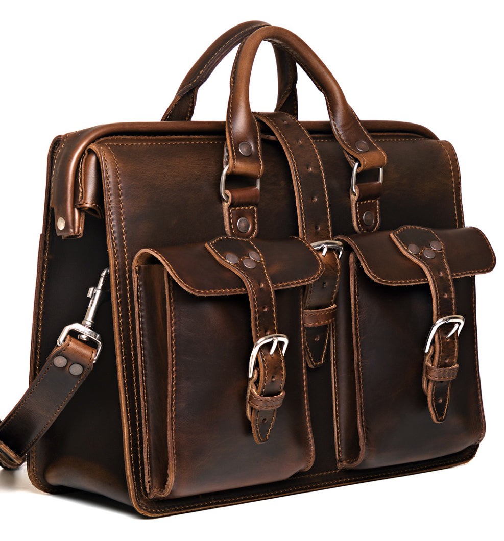 Flight Bag Leather Briefcase – Full-Grain Leather