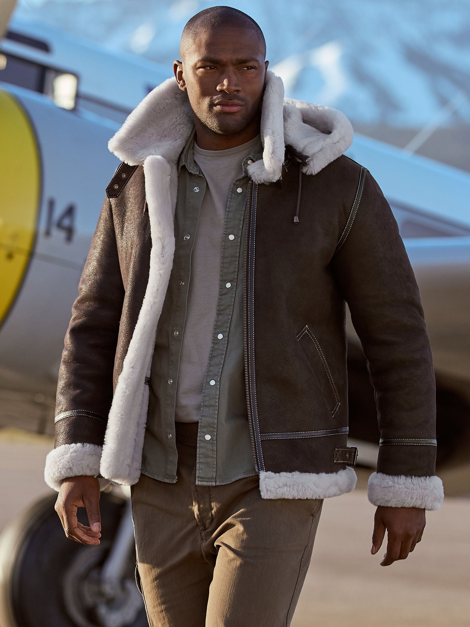 Overland Classic Sheepskin B-3 Bomber Jacket