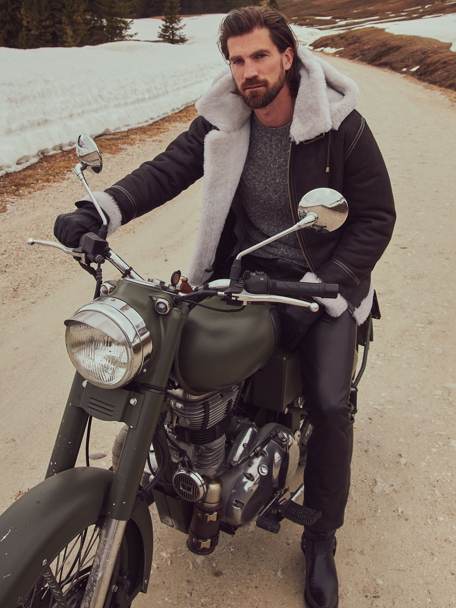Overland Classic Sheepskin B-3 Bomber Jacket
