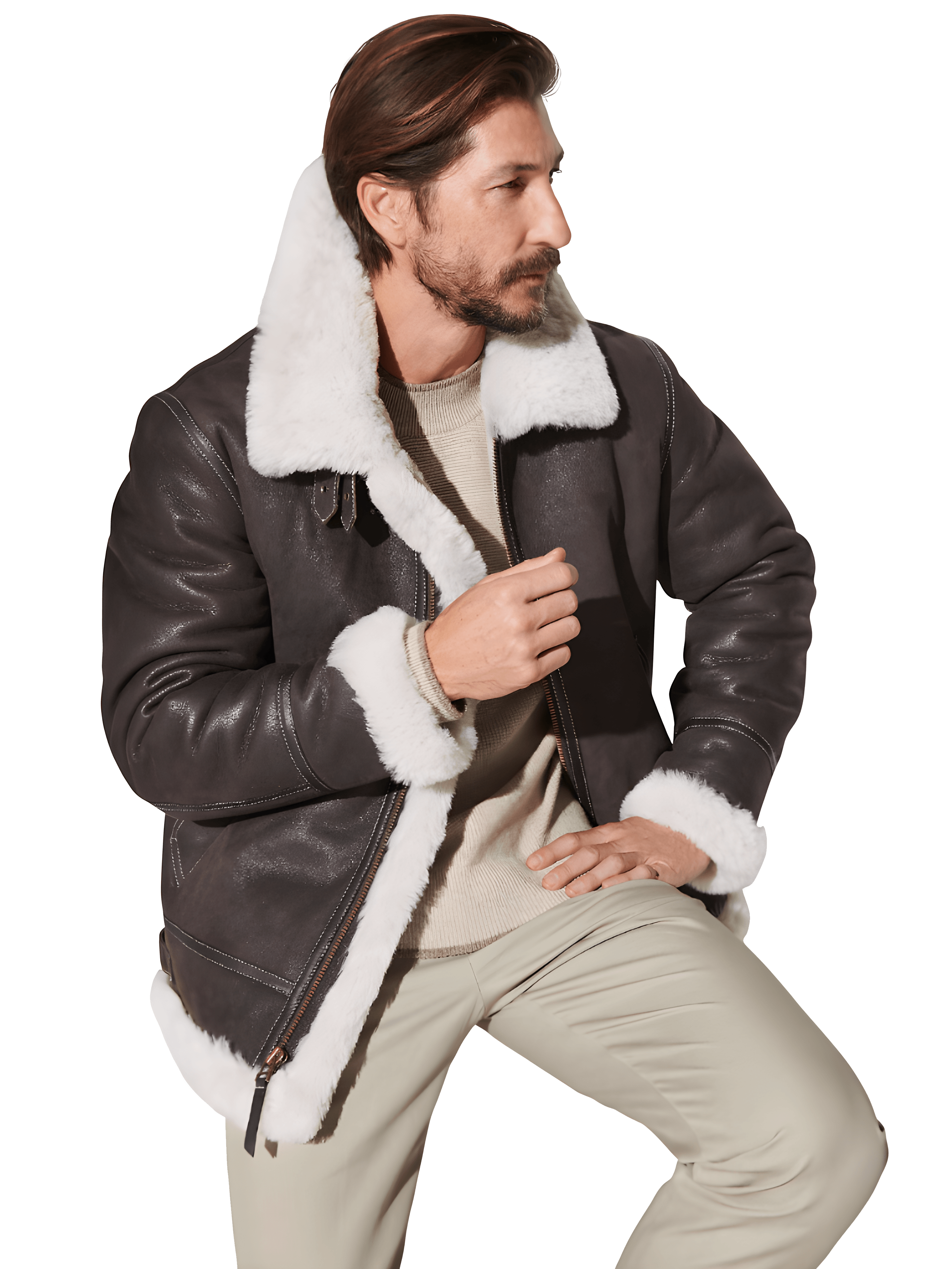 Overland Classic Sheepskin B-3 Bomber Jacket