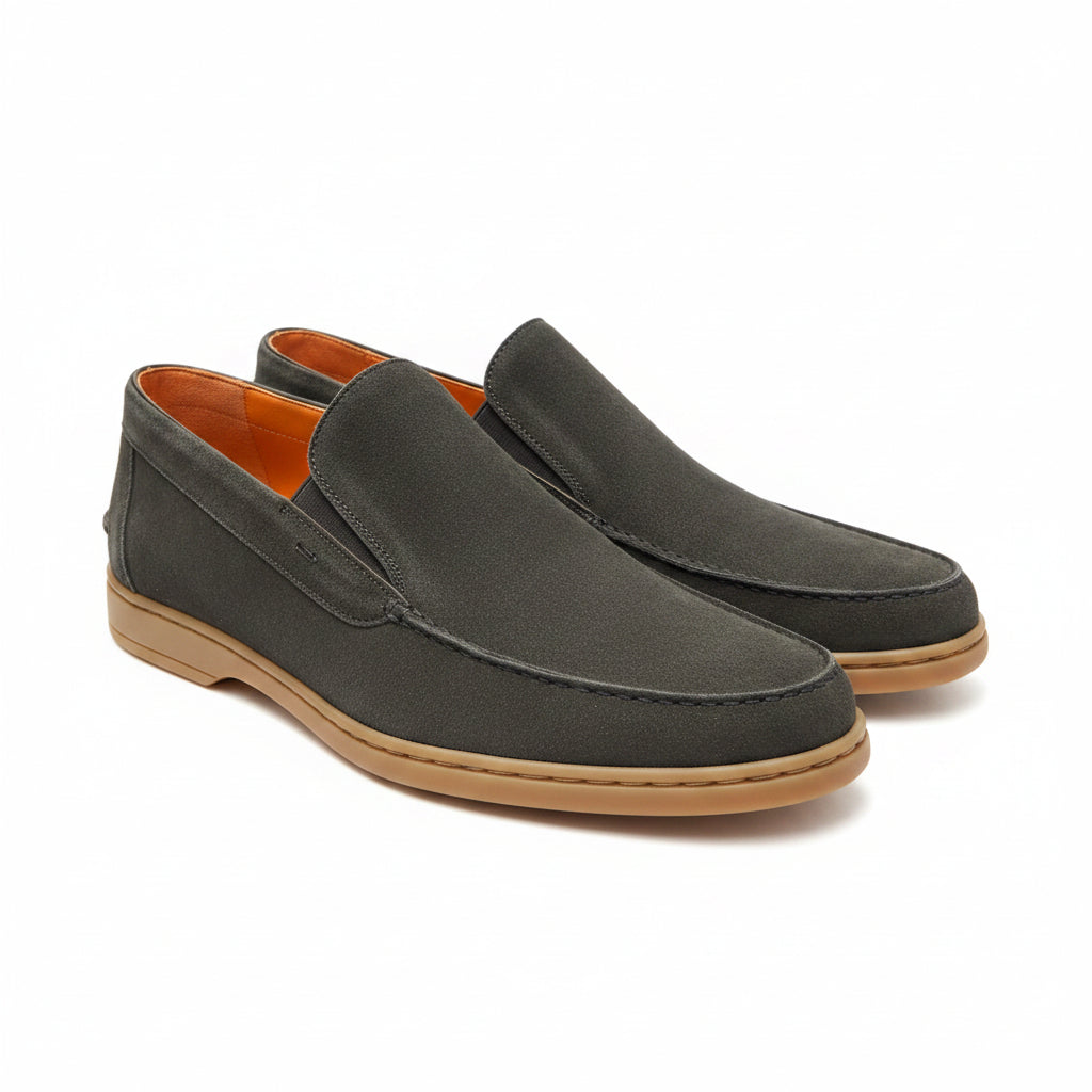 Andrea Ventura Suede High Loafers w/ Rubber Soles