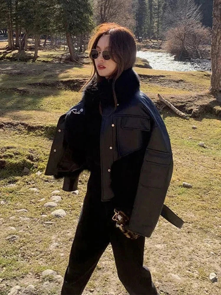Luxe Faux Fur Moto Jacket