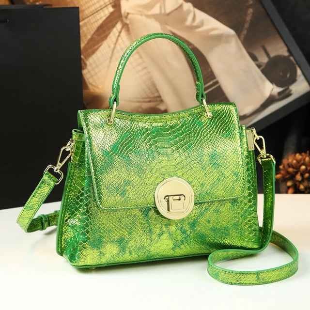 Laser-Etched Leather Crossbody Bag