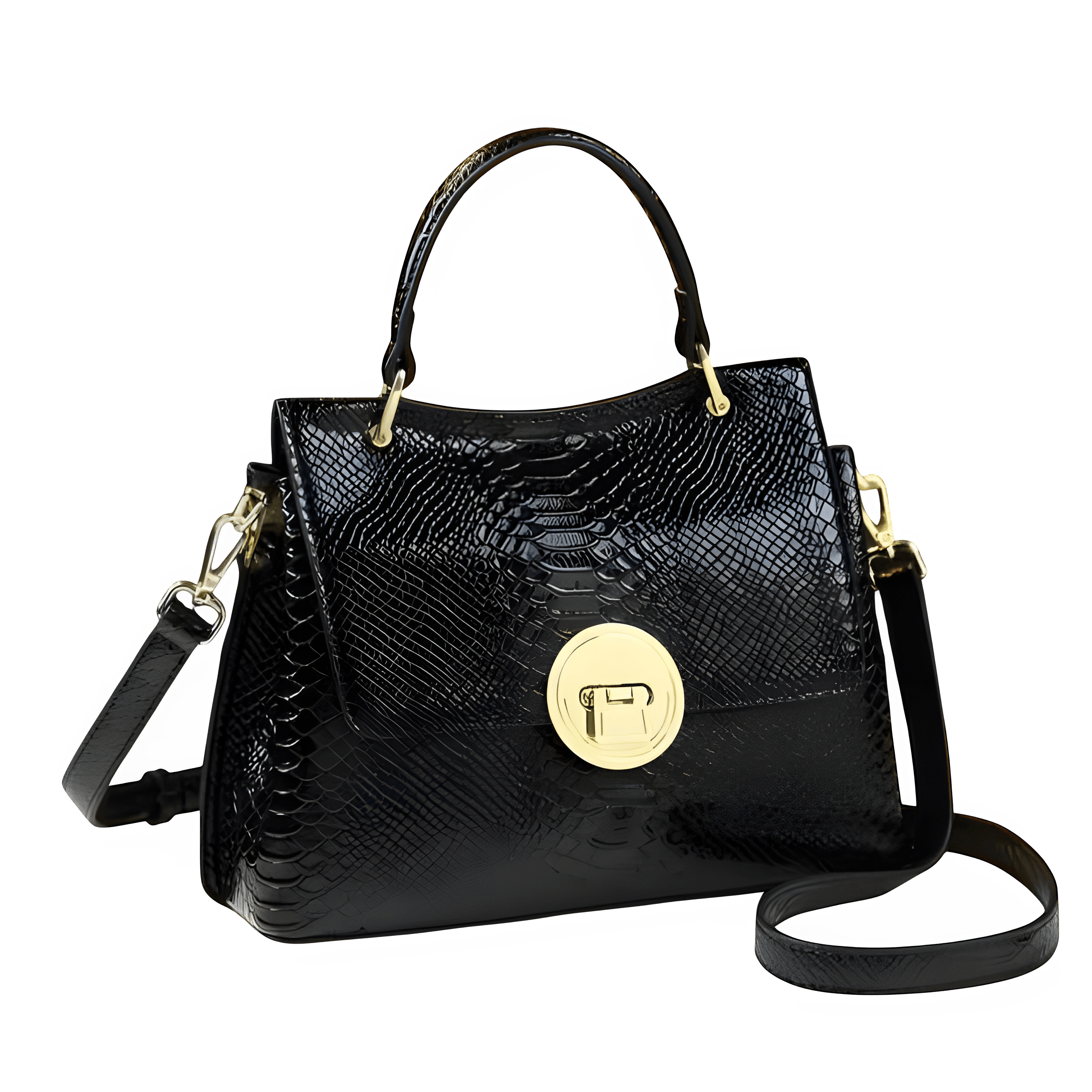 Laser-Etched Leather Crossbody Bag