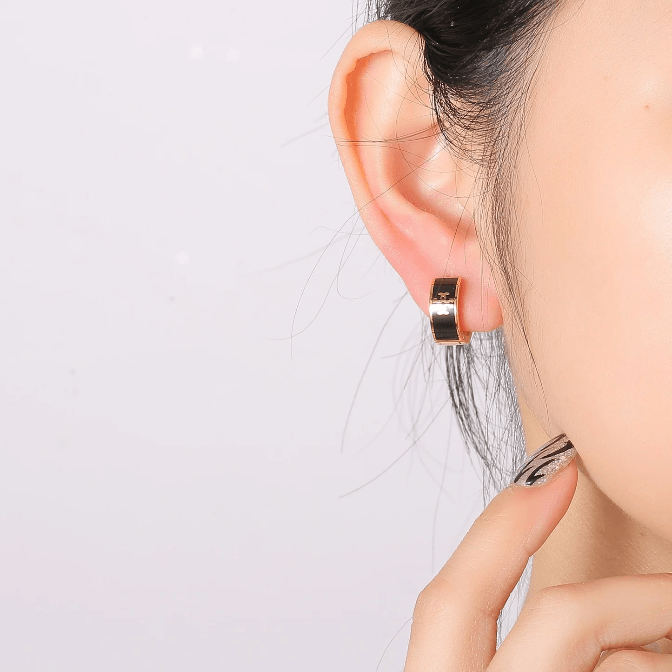 Artisan Enamel Flower Earrings in Copper