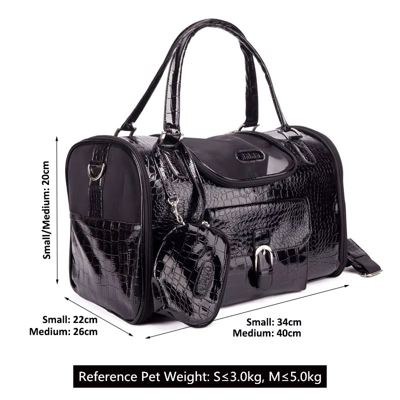 Luxury Crocodile-Embossed Pet Carrier