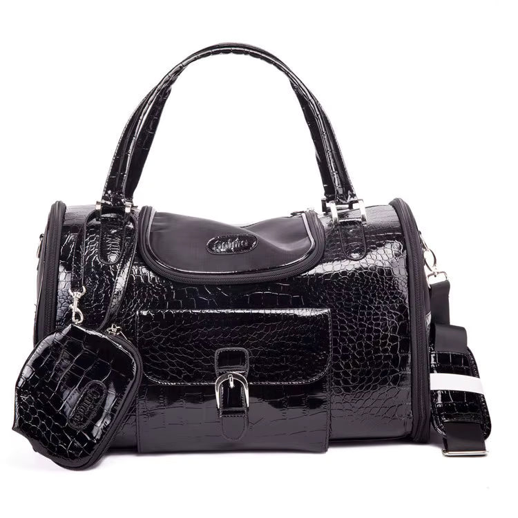 Luxury Crocodile-Embossed Pet Carrier