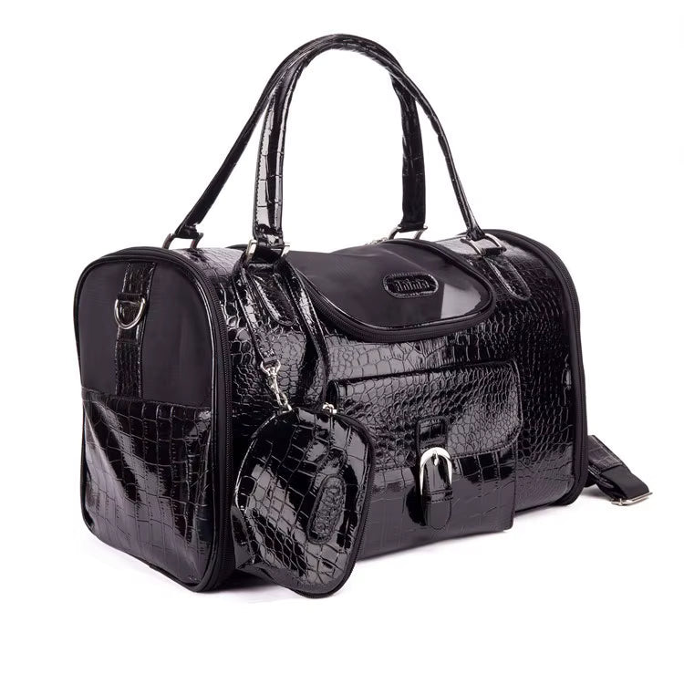 Luxury Crocodile-Embossed Pet Carrier