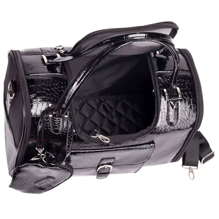 Luxury Crocodile-Embossed Pet Carrier