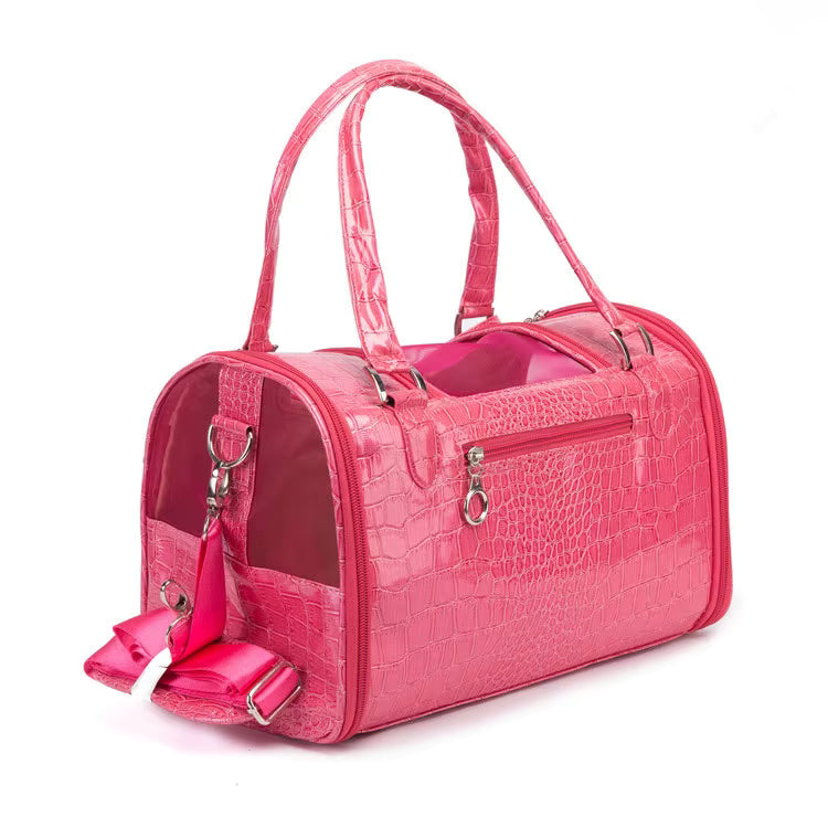 Luxury Crocodile-Embossed Pet Carrier