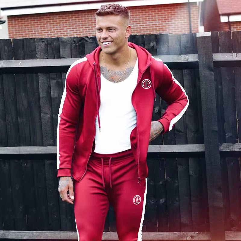 Premium Athletic Tracksuit – Men's Performance Hoodie & Jogger Set