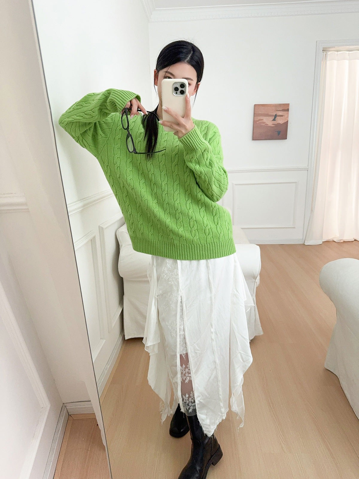Artisan Cable Knit Wool Pullover