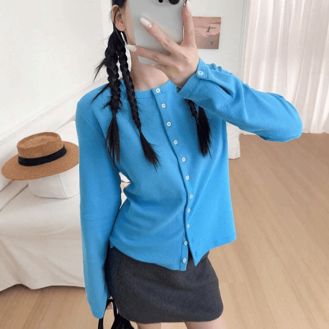 Embroidered Cotton Knit Cardigan