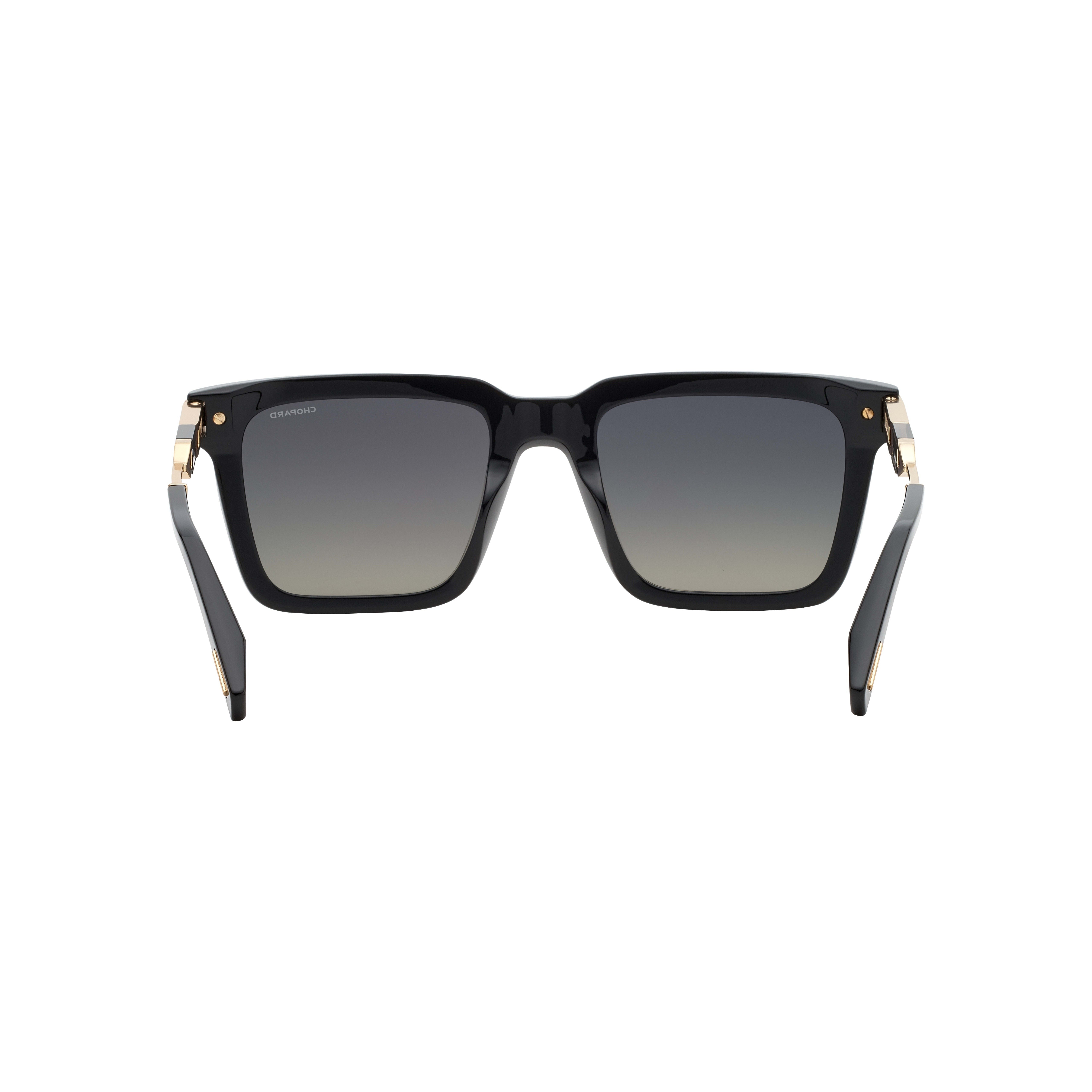 Chopard L.U.C Shiny Black Sunglasses – Premium Bio-Acetate with Onyx Stone Detail