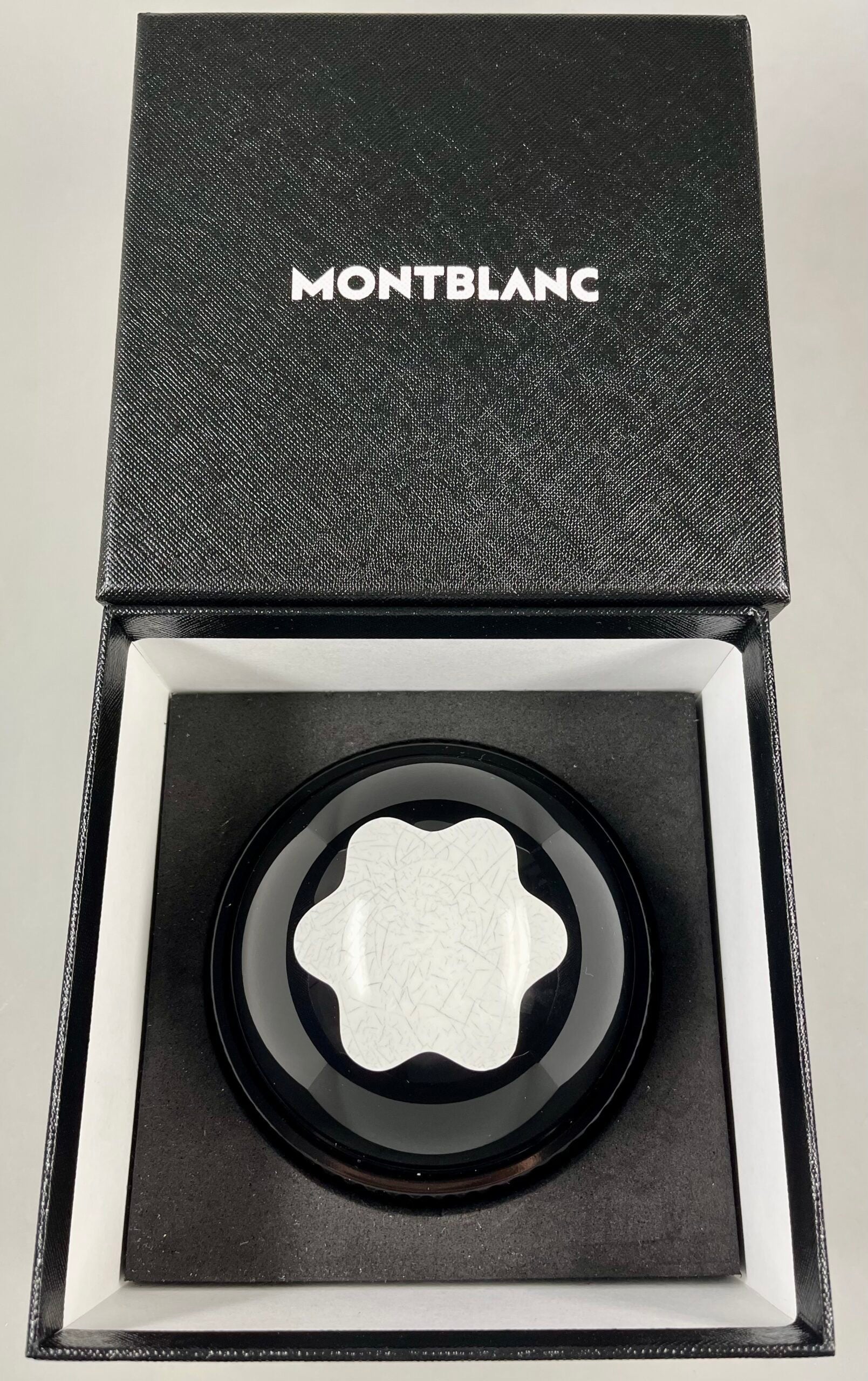 Montblanc Emblem Paperweight – Black Resin with Velvet Base