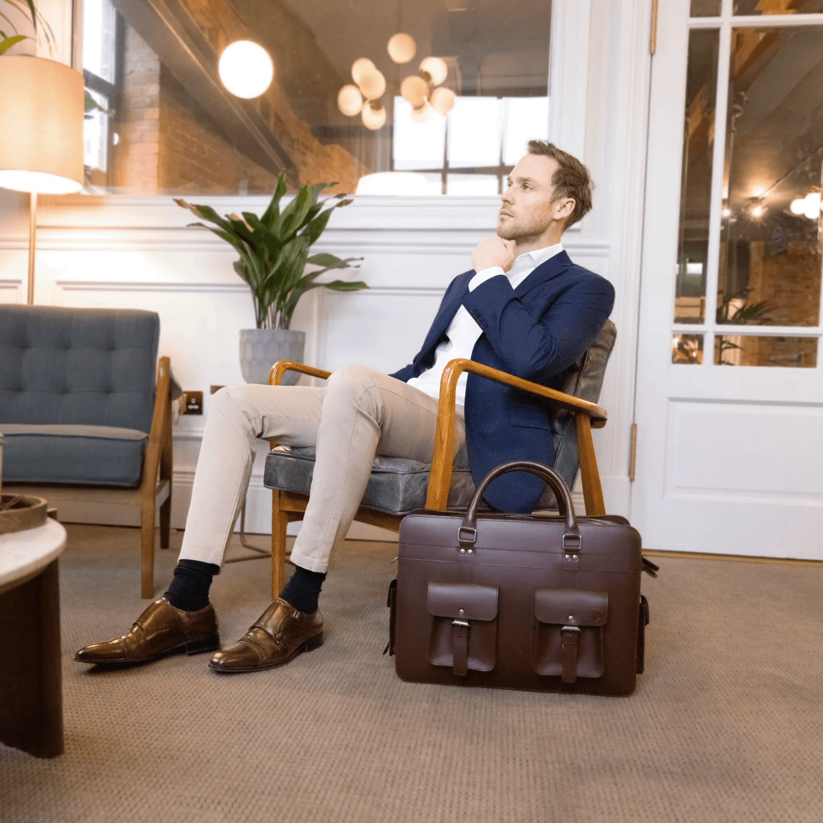 The Navigator Leather Briefcase by The Real Leather Co.