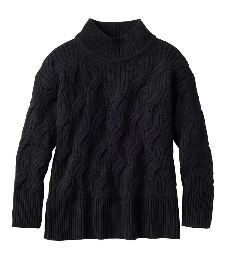 L.L. Bean Signature Premium Cashmere Cable Mockneck Sweater