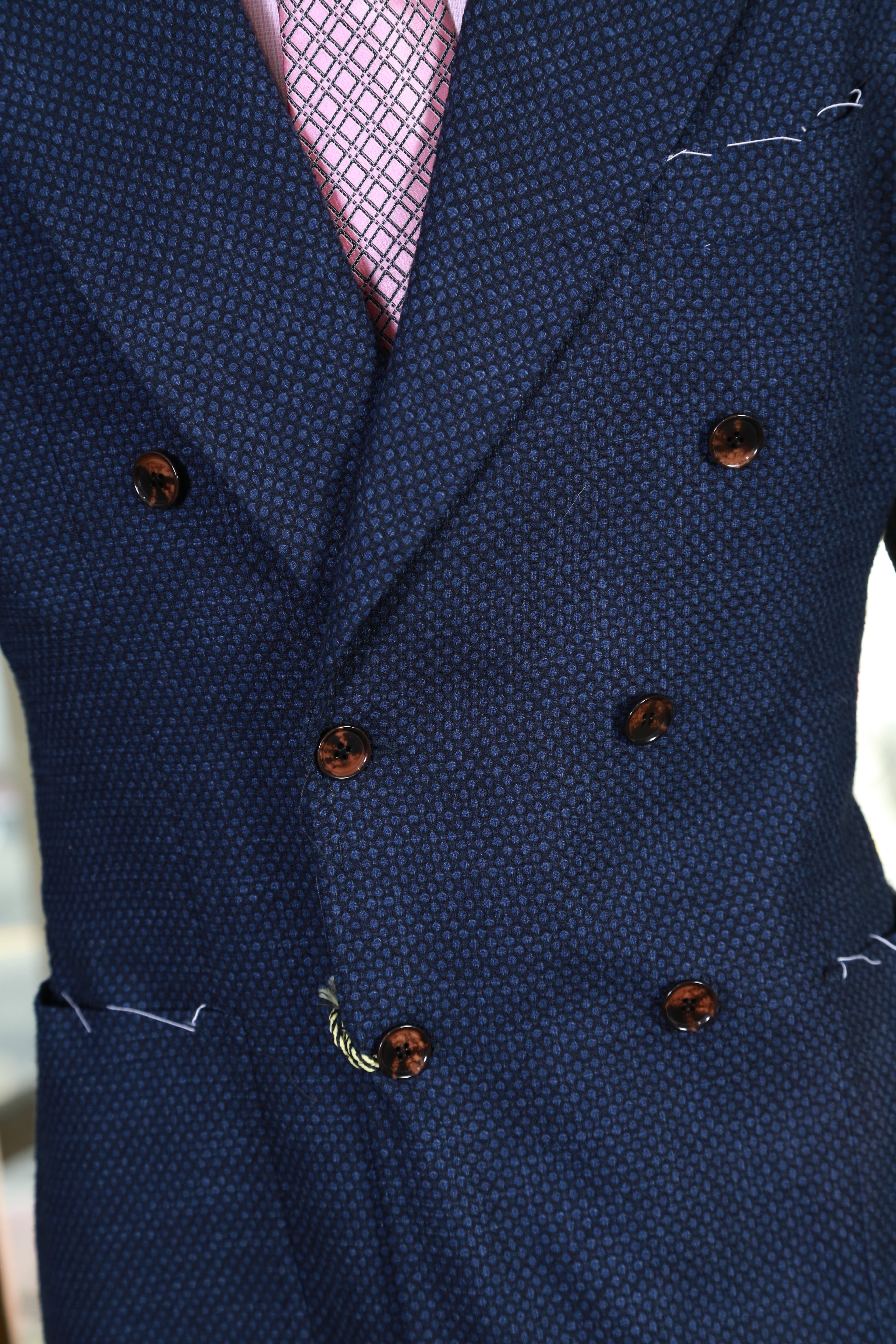 Sartorio Birdseye Virgin Wool Double Breasted Sport Jacket