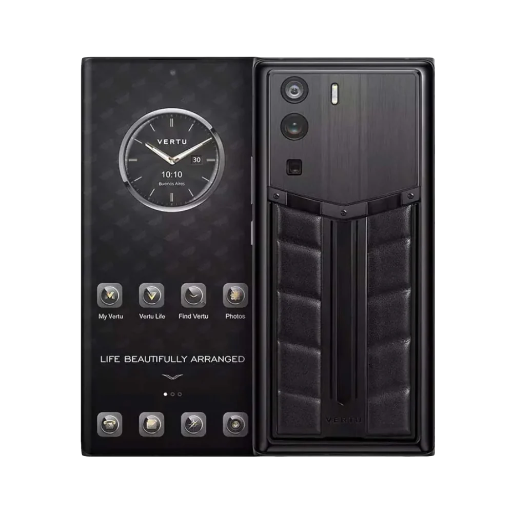 Metavertu Onyx Black — Race Track Calfskin 5G Web3 Smartphone