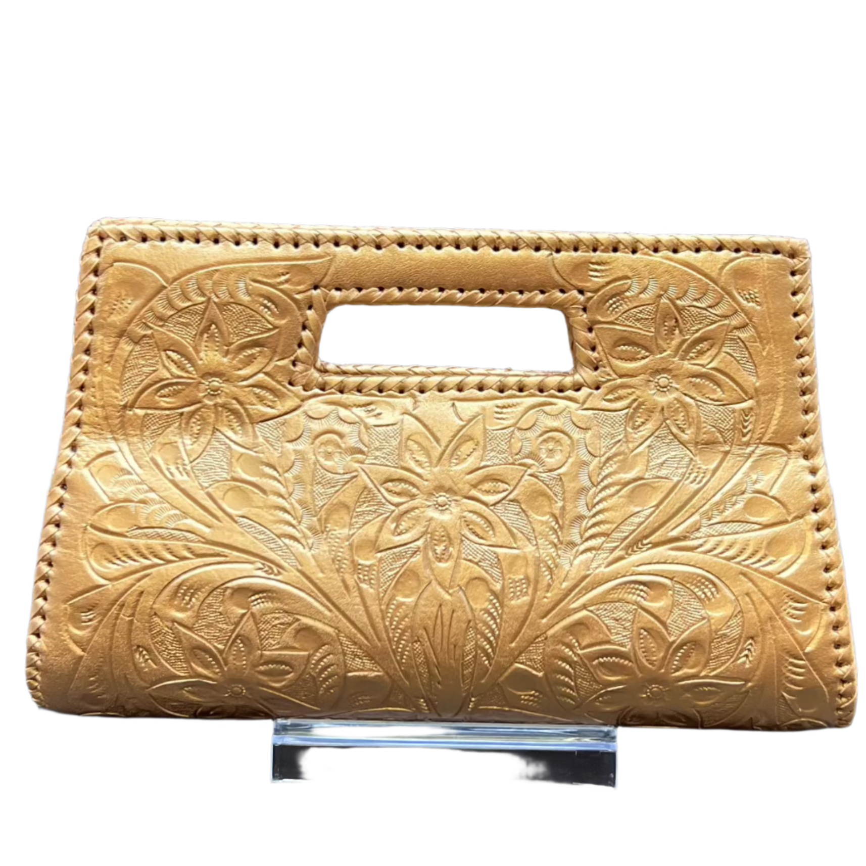 The Caroline| Hand-Tooled Leather Clutch & Crossbody