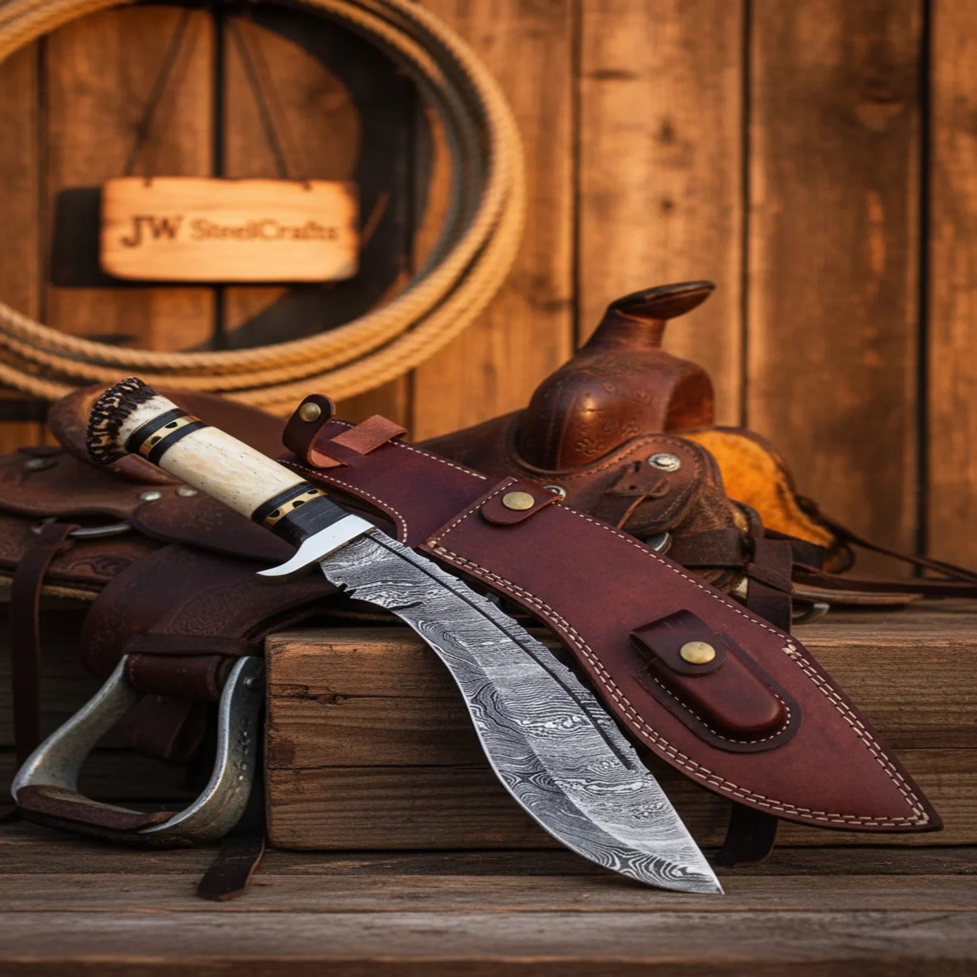 Crown Stag Khurka Knife with Stag Horn Resin Handle