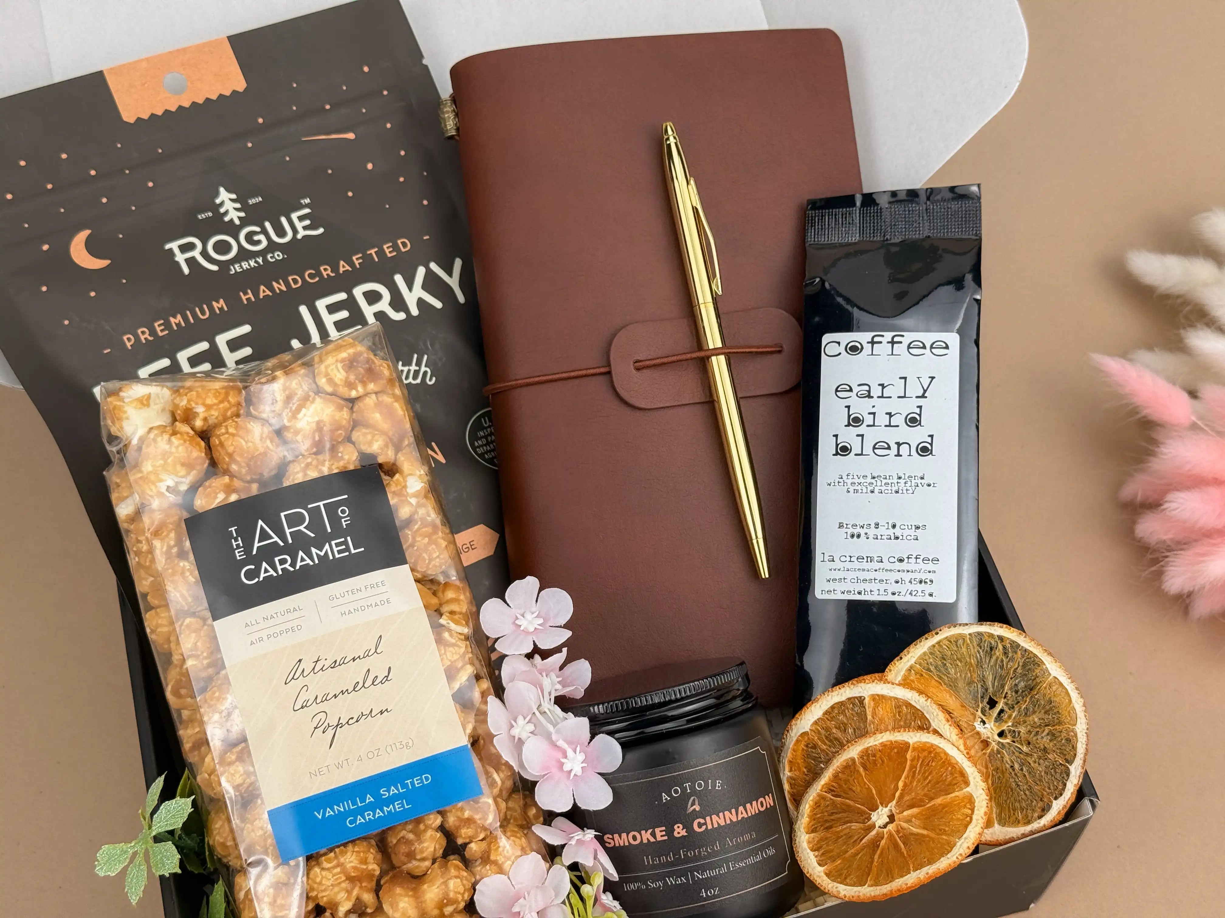 Gifts for Him – Premium Leather Journal & Coffee Discovery Set