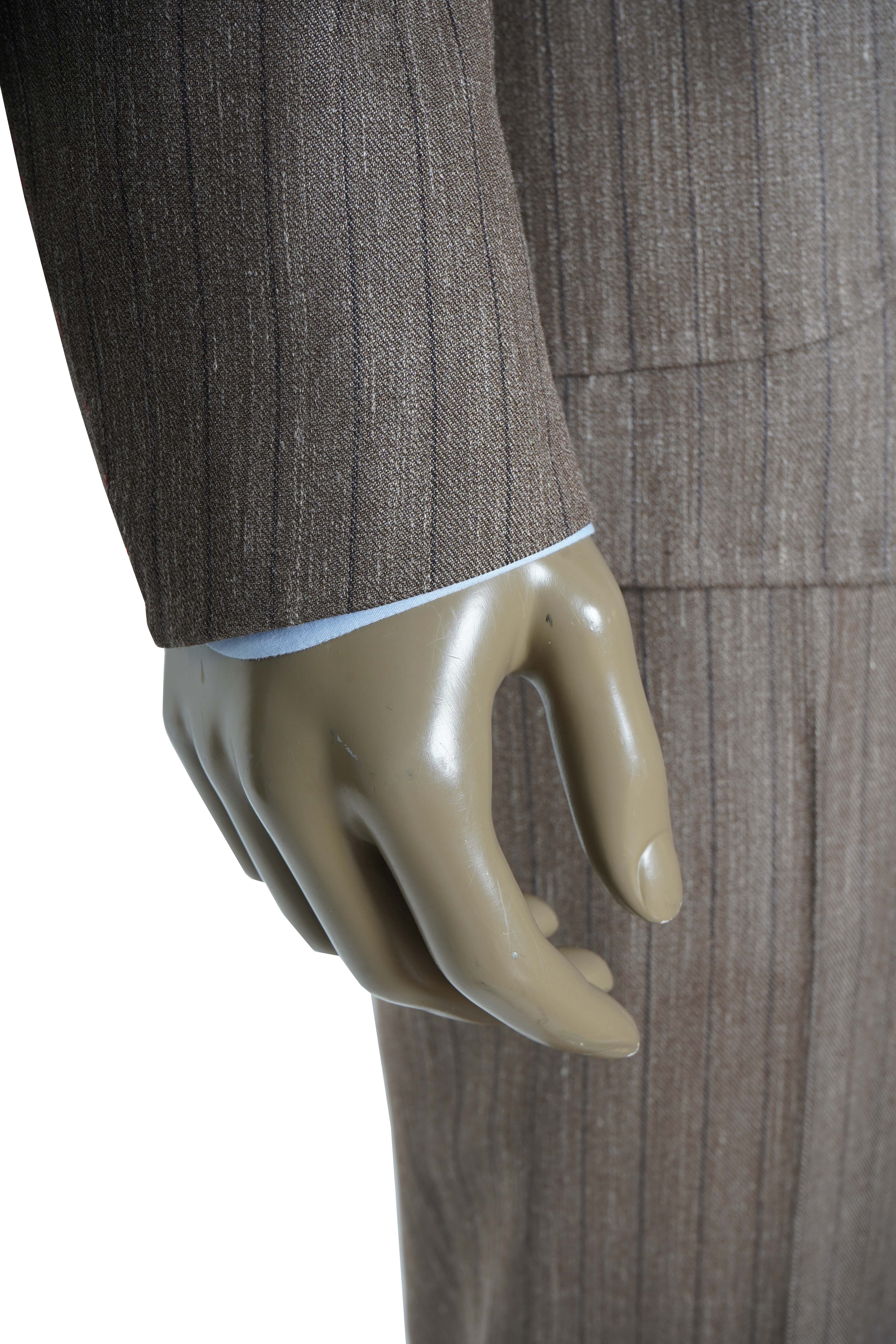Isaia Pinstripe Wool-Silk-Linen Suit