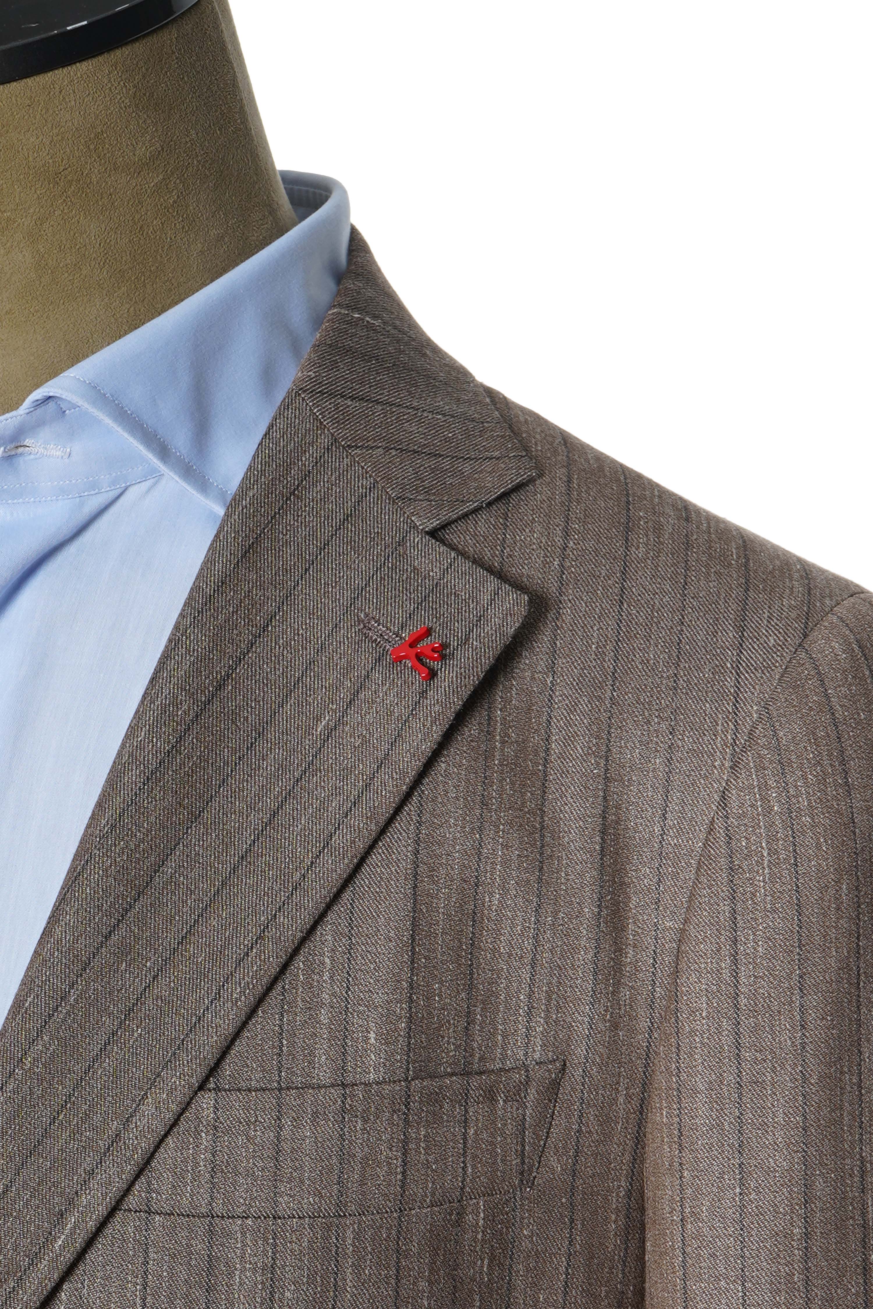 Isaia Pinstripe Wool-Silk-Linen Suit