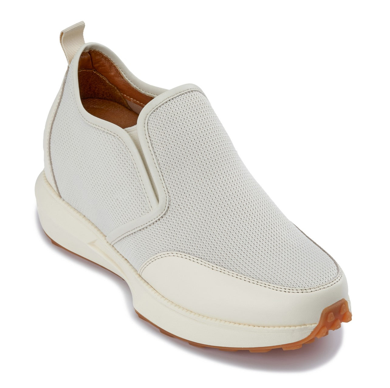 CALTO - J1434 - 3.3 Inches Taller (Off-White) - Casual Chunky Sole Sneaker Loafers