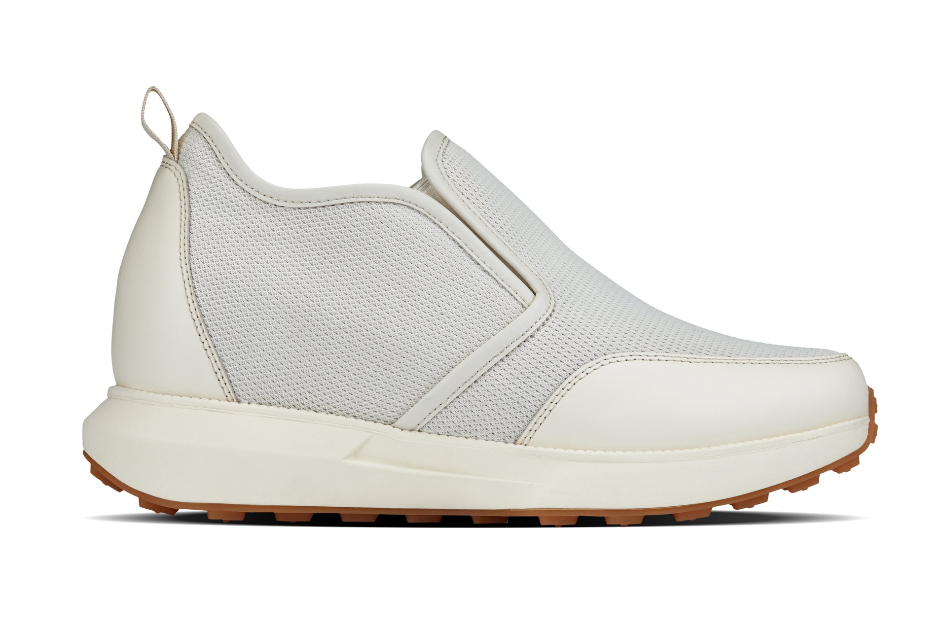 CALTO - J1434 - 3.3 Inches Taller (Off-White) - Casual Chunky Sole Sneaker Loafers