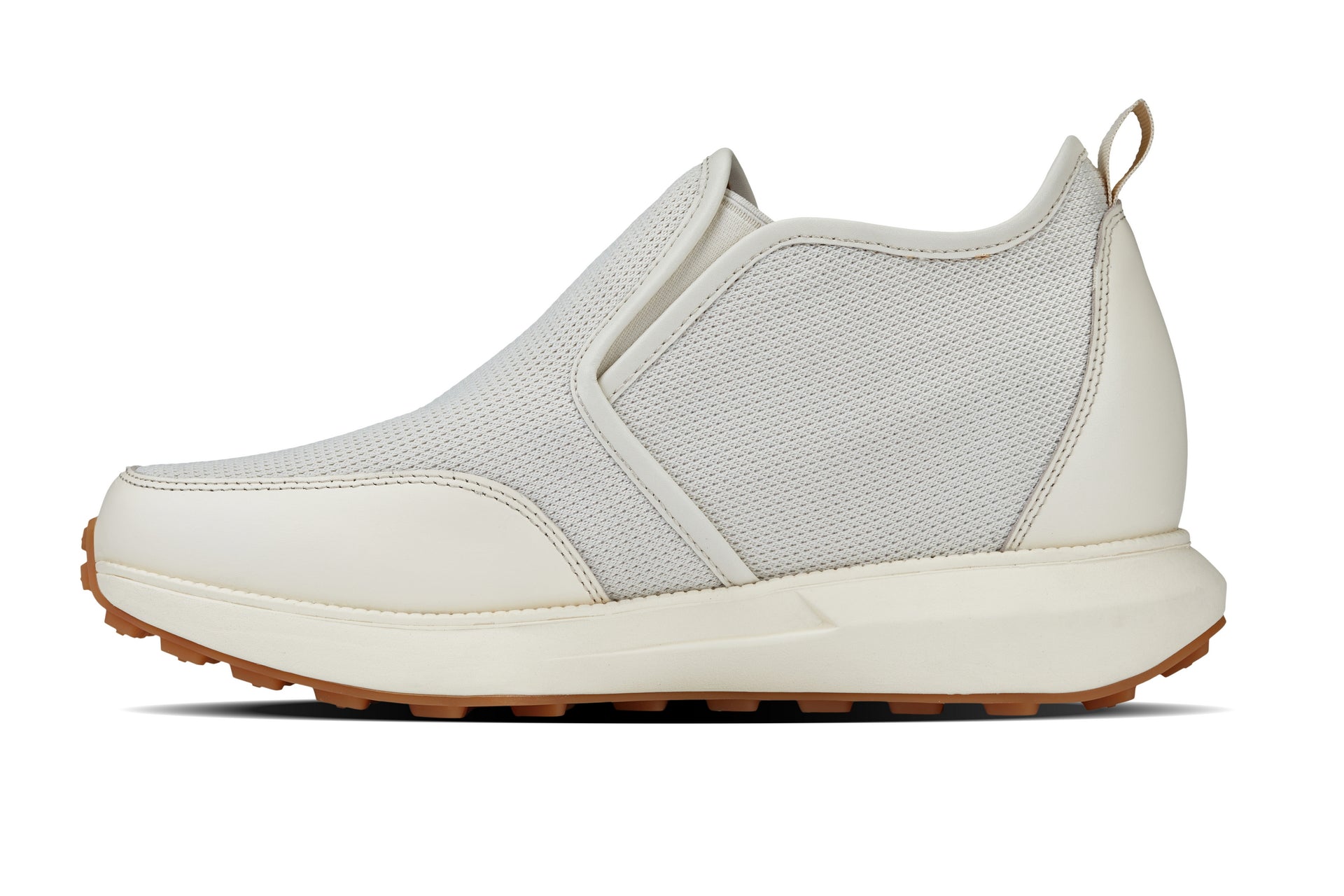 CALTO - J1434 - 3.3 Inches Taller (Off-White) - Casual Chunky Sole Sneaker Loafers
