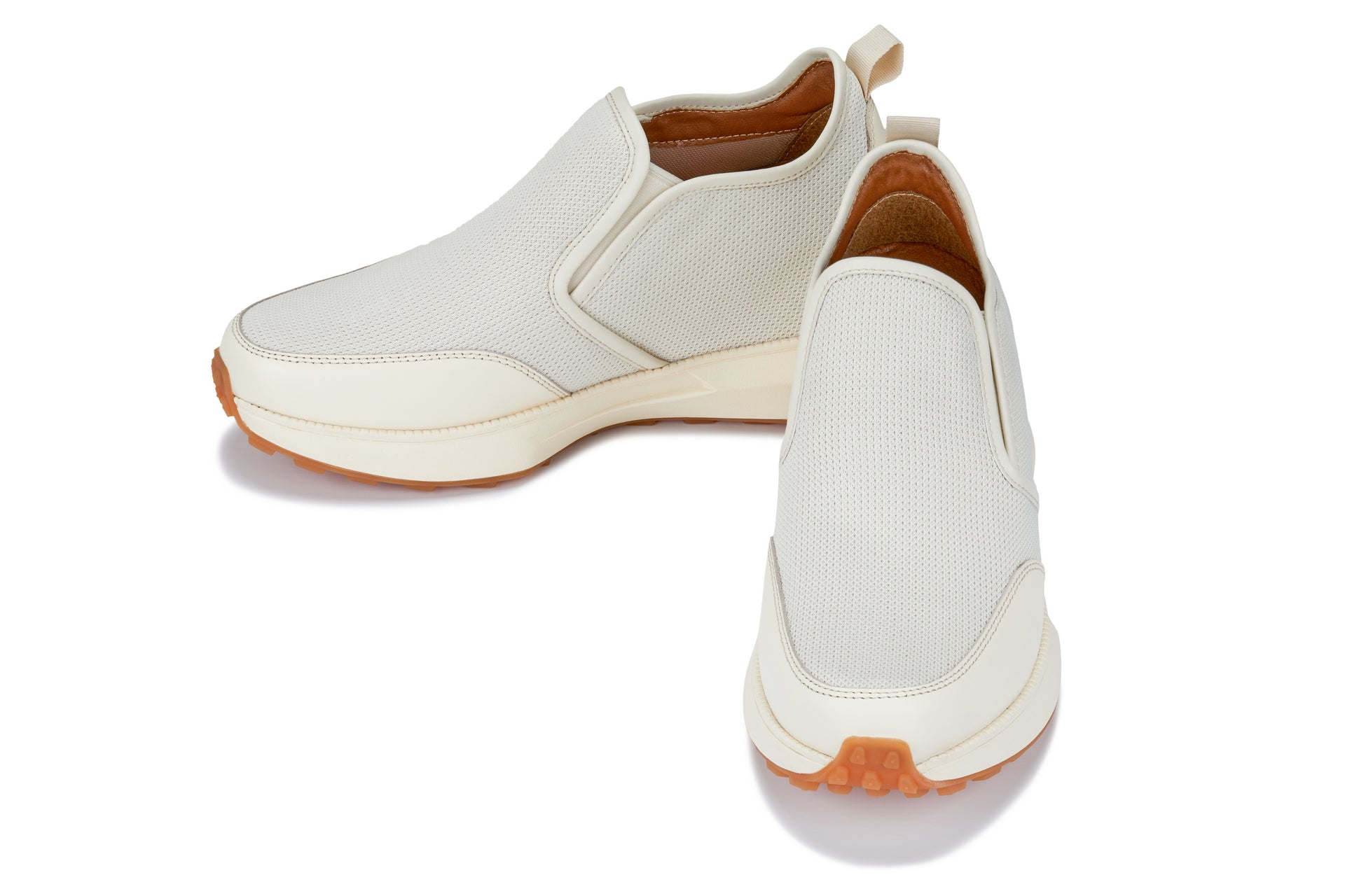 CALTO - J1434 - 3.3 Inches Taller (Off-White) - Casual Chunky Sole Sneaker Loafers