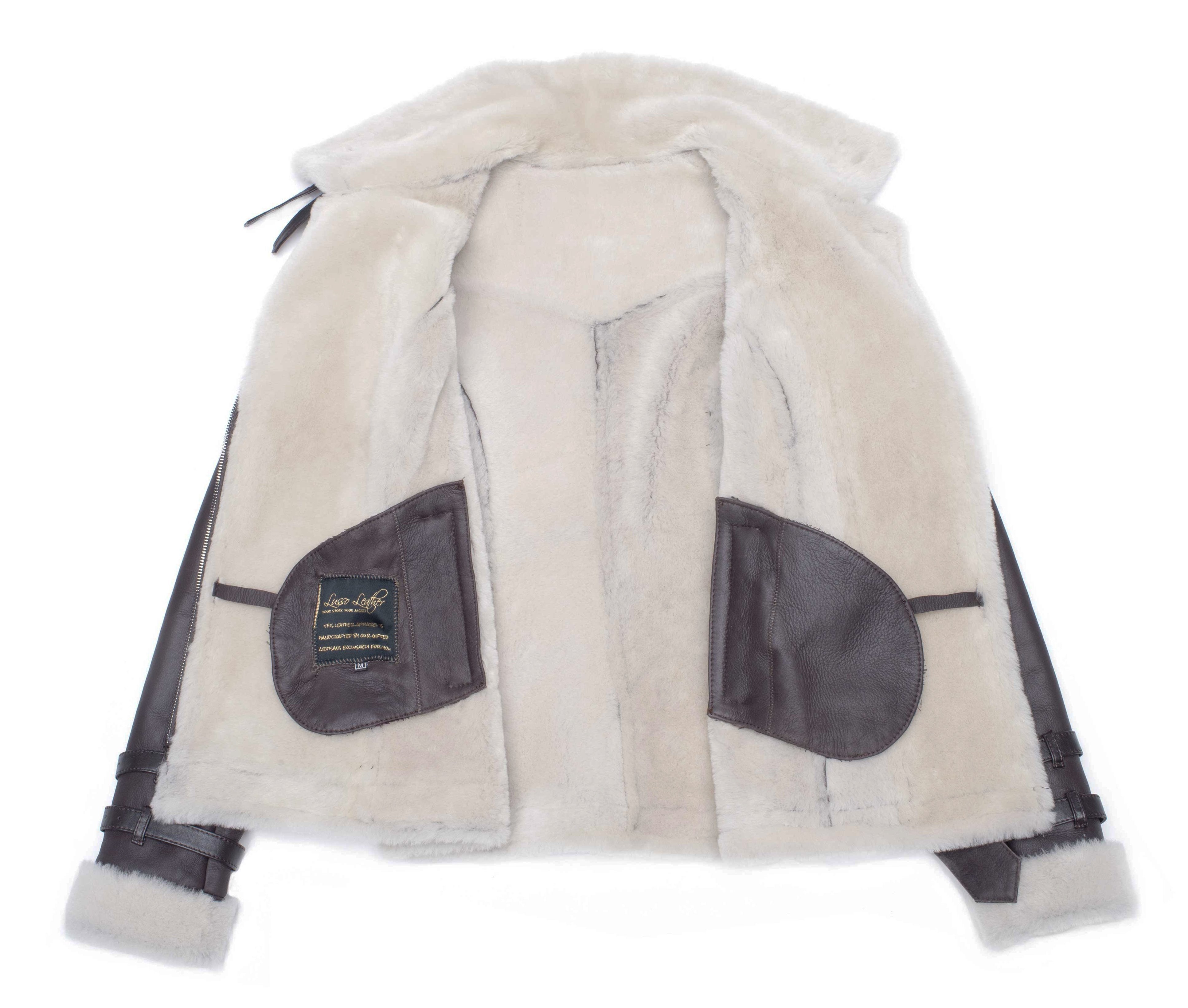 Jaynes Sheepskin Brown Biker Shearling Jacket