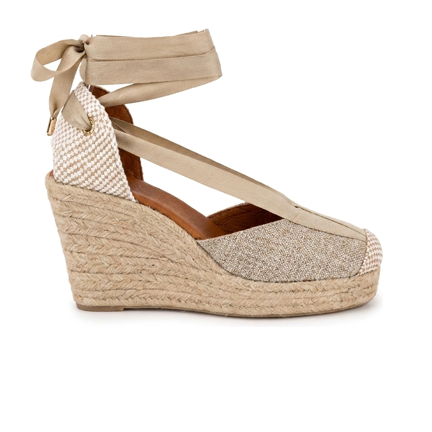 Jimena High Laces Gold Woven Lace-Up