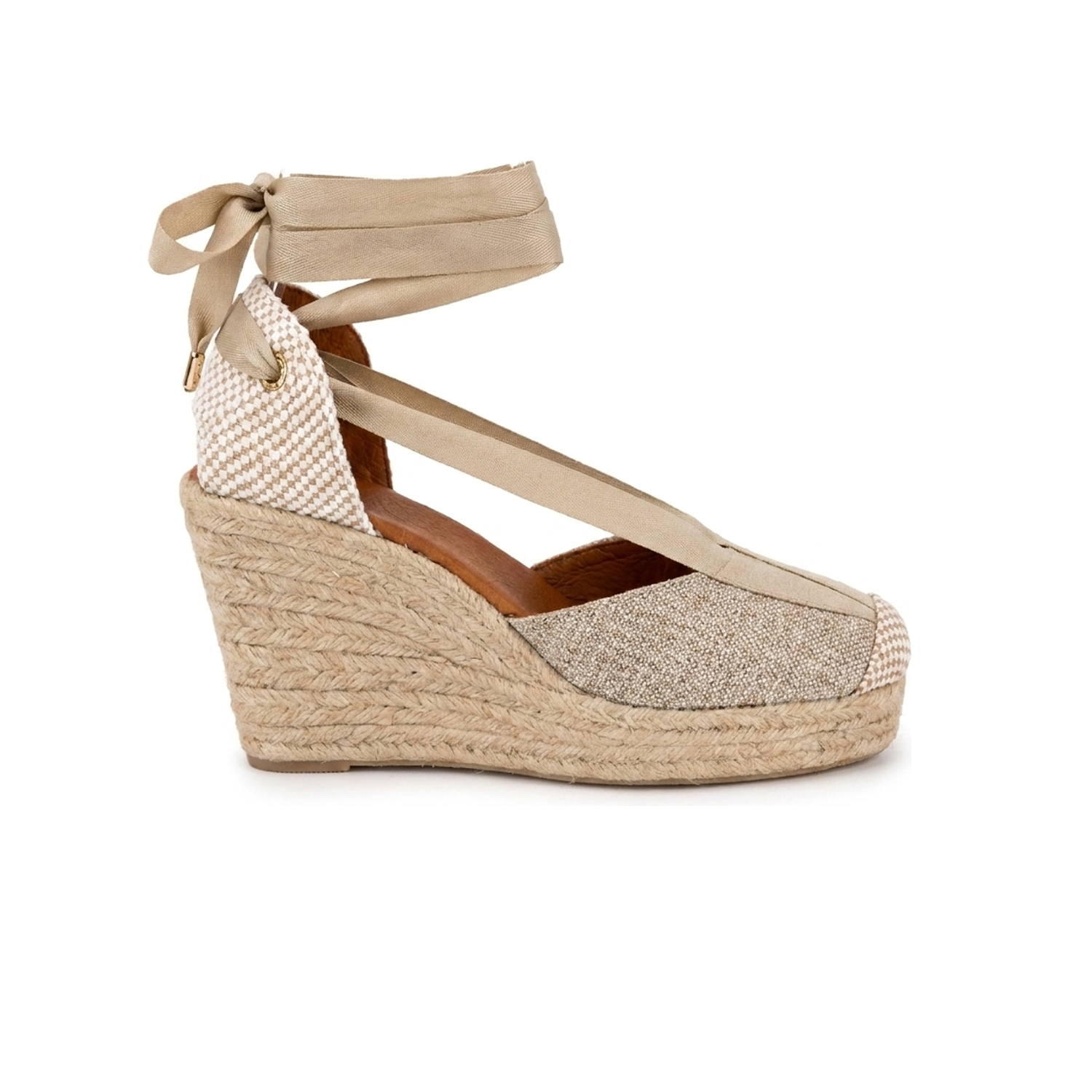 Jimena High Laces Gold Woven Lace-Up