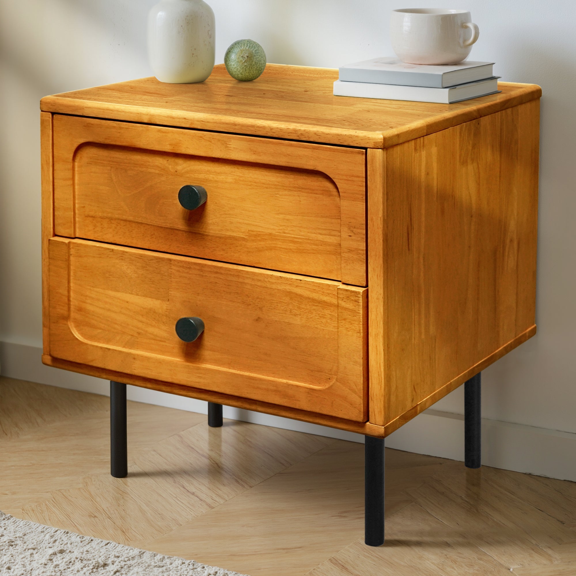 Savana Solid Wood 2-Drawer Nightstand