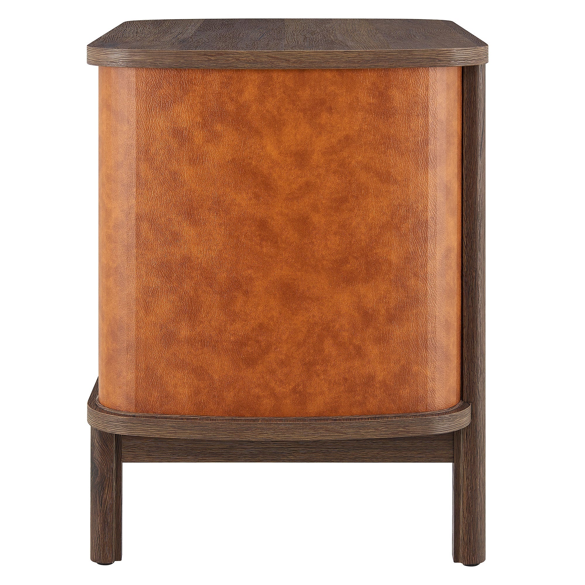 Coralie 2-Drawer Curved Vegan Leather Nightstand by Modway