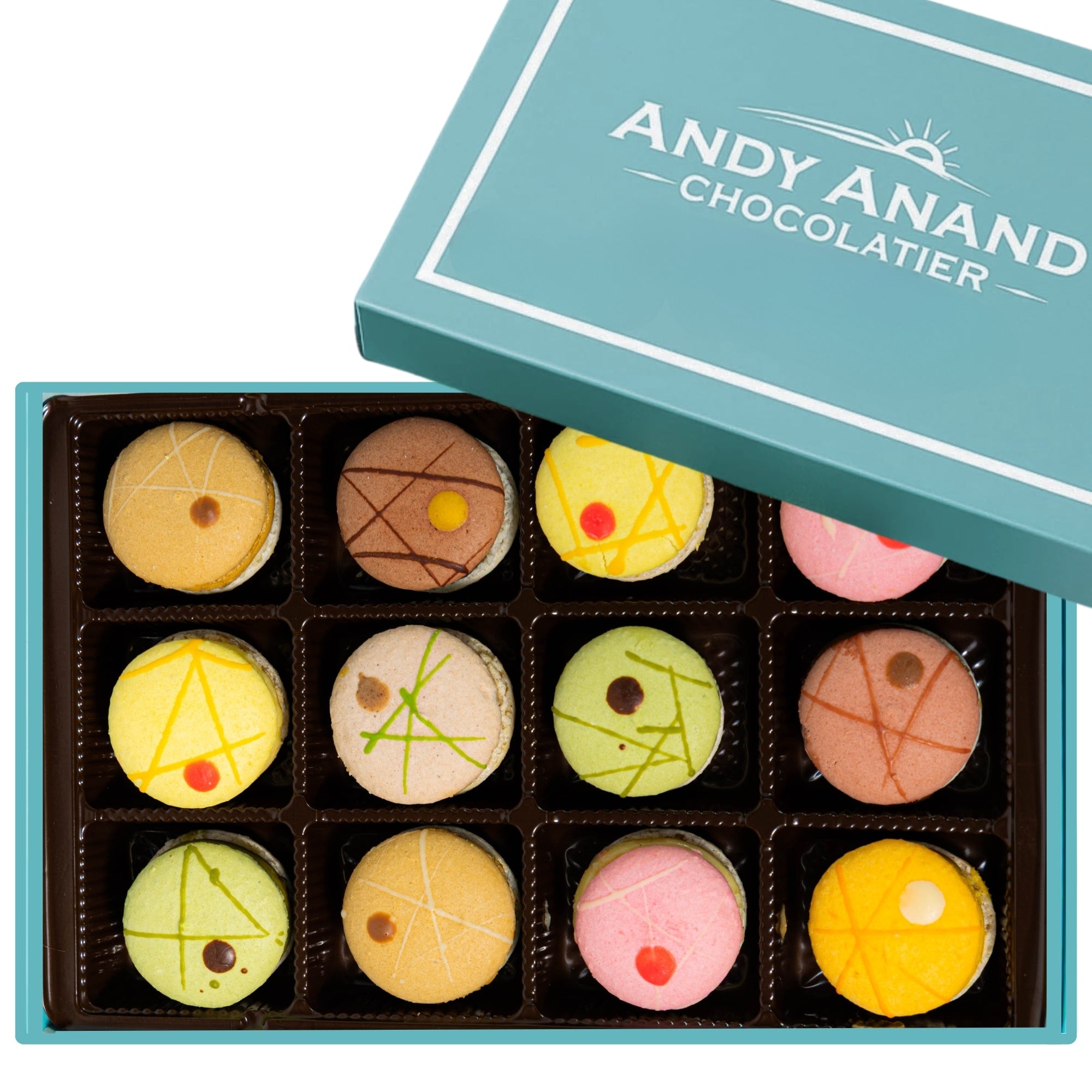Andy Anand French Macarons, 48-Piece Gift Box – Made Fresh Daily, Decadent Assorted Flavors, Gluten-Free – Birthday & Holiday Gift Box
