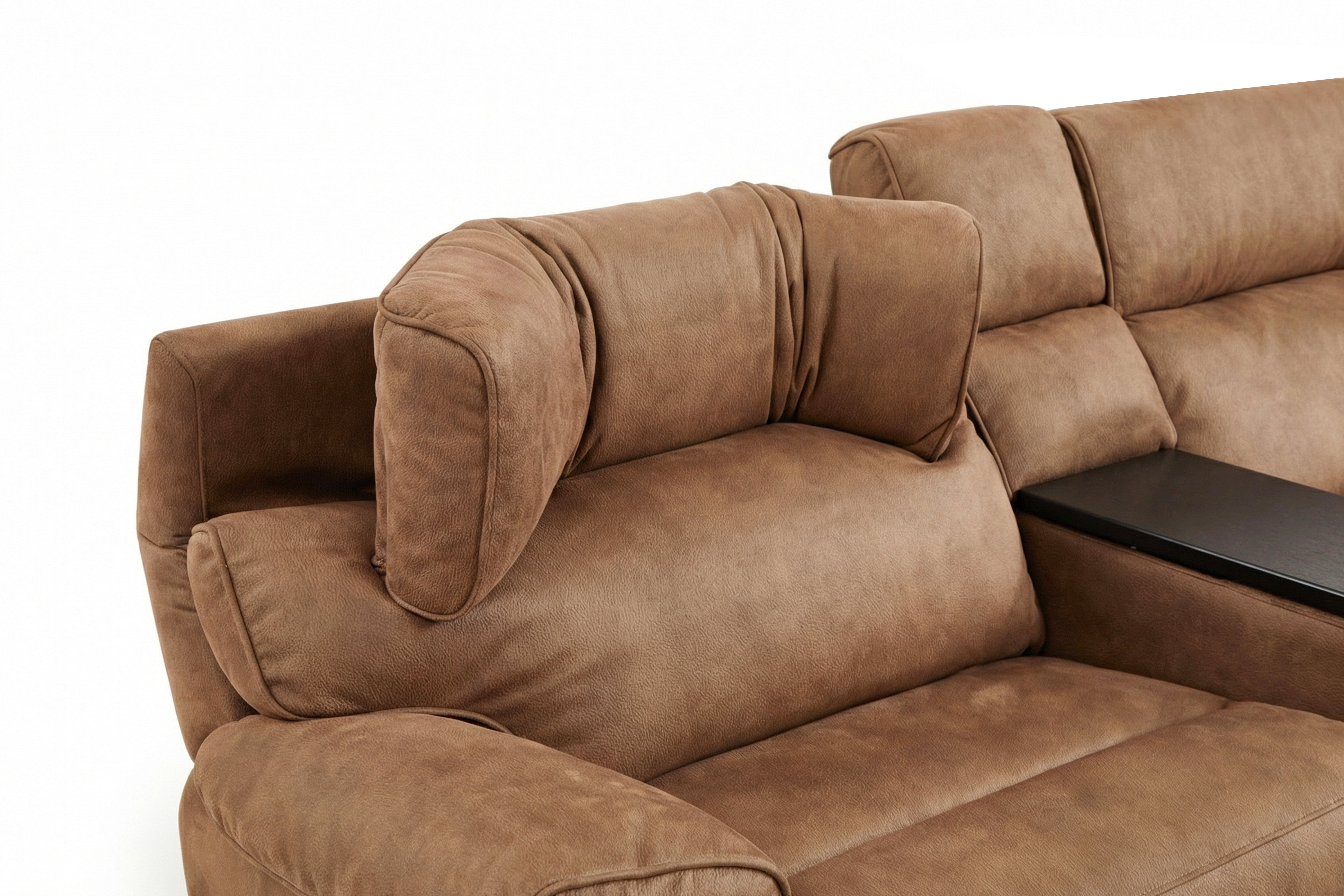 MaxView Media Mocha 6-Piece Power Reclining Sectional with Immersive Sound System